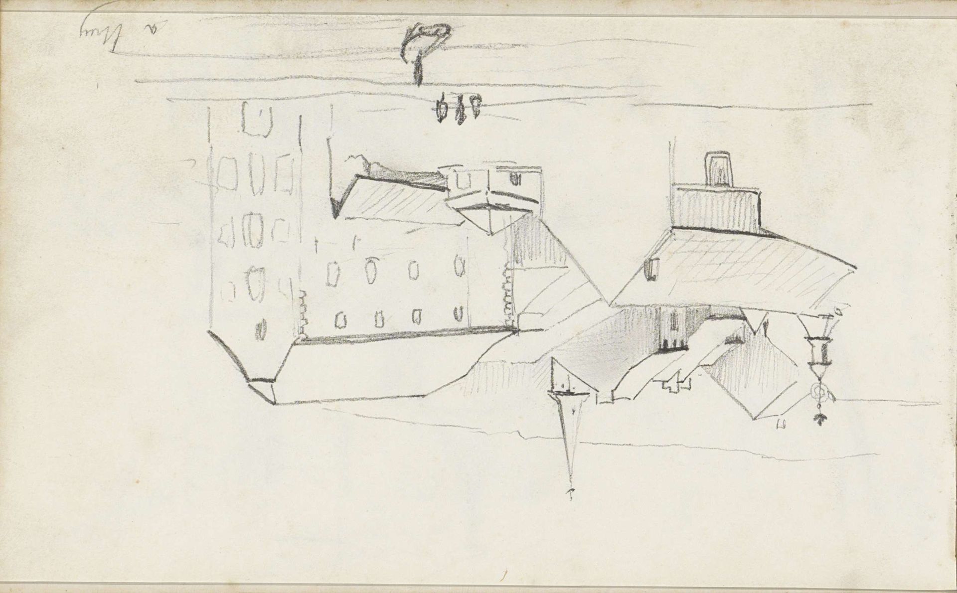 Gezicht op een stad, mogelijk Metz by Johannes Tavenraat