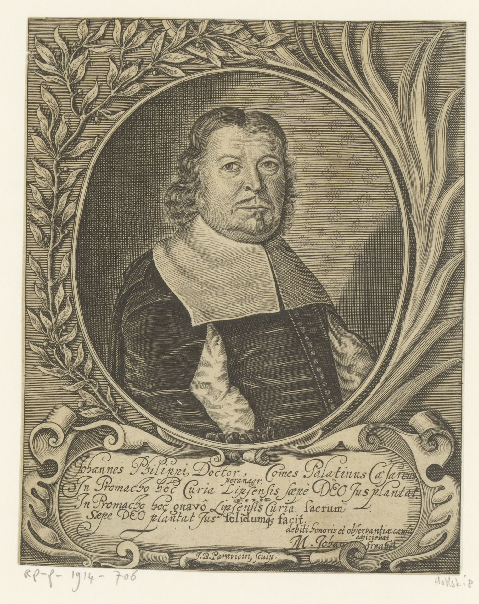 Portret van Johann Philippi by Johann-Baptist Paravicini