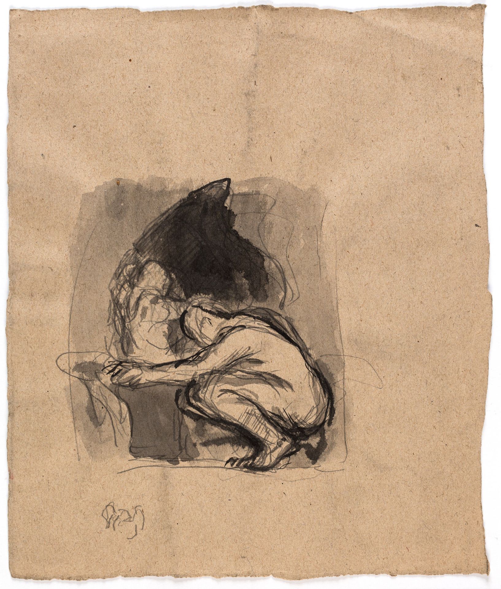 Studie til "Dædalus og Ikarus" by Oluf Hartmann