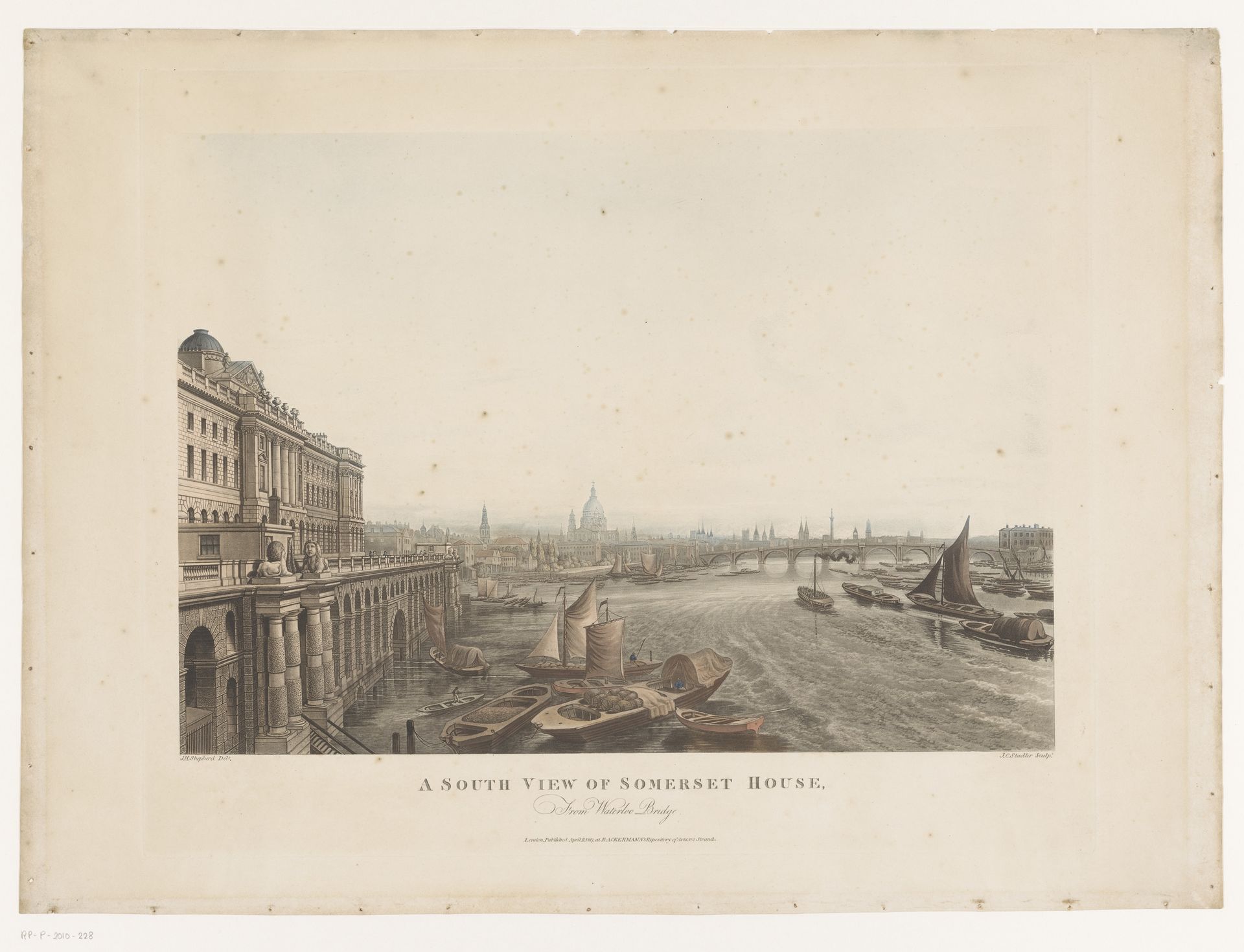 Gezicht op Somerset House en de Theems vanuit het zuiden by Joseph Constantine Stadler