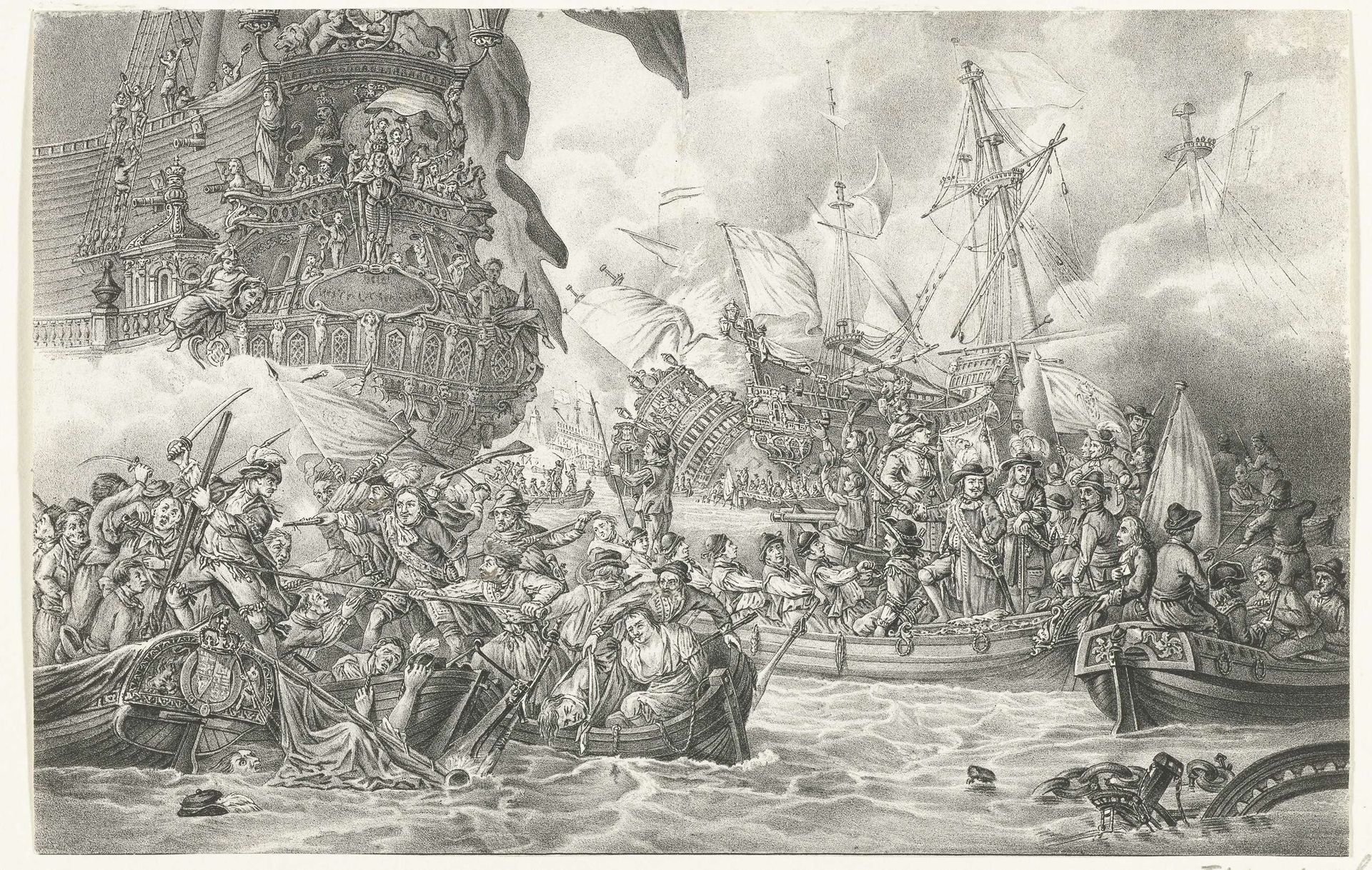 De Tocht naar Chatham en de verovering van de Royal Charles, 1667 by Anonymous