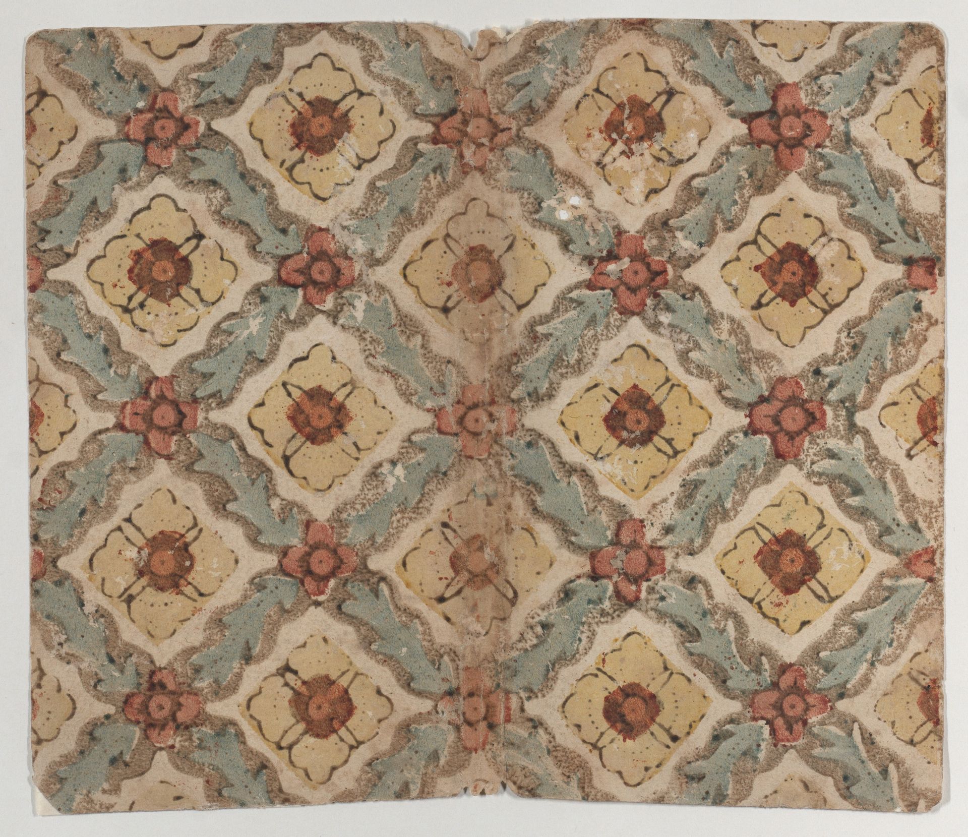 Sheet with crisscross and zigzag pattern by Anonymous