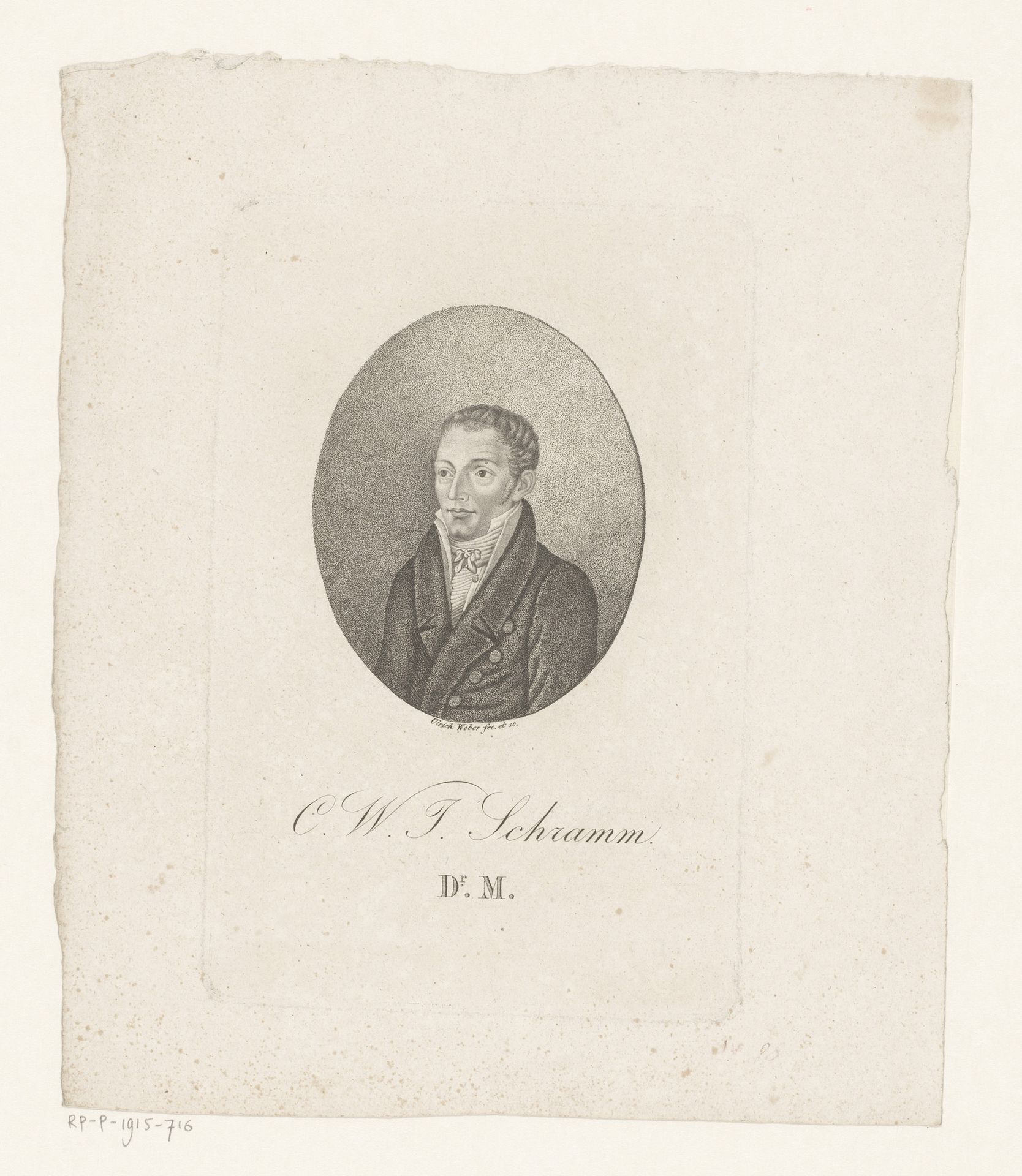 Portret van de heer C.W.J. Schramm by Ulrich Weber