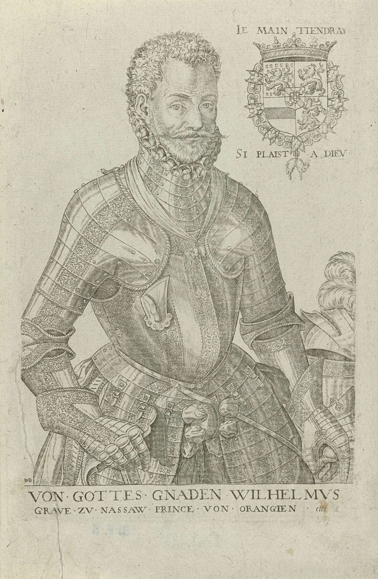 Portret van Willem I, prins van Oranje by Abraham de Bruyn