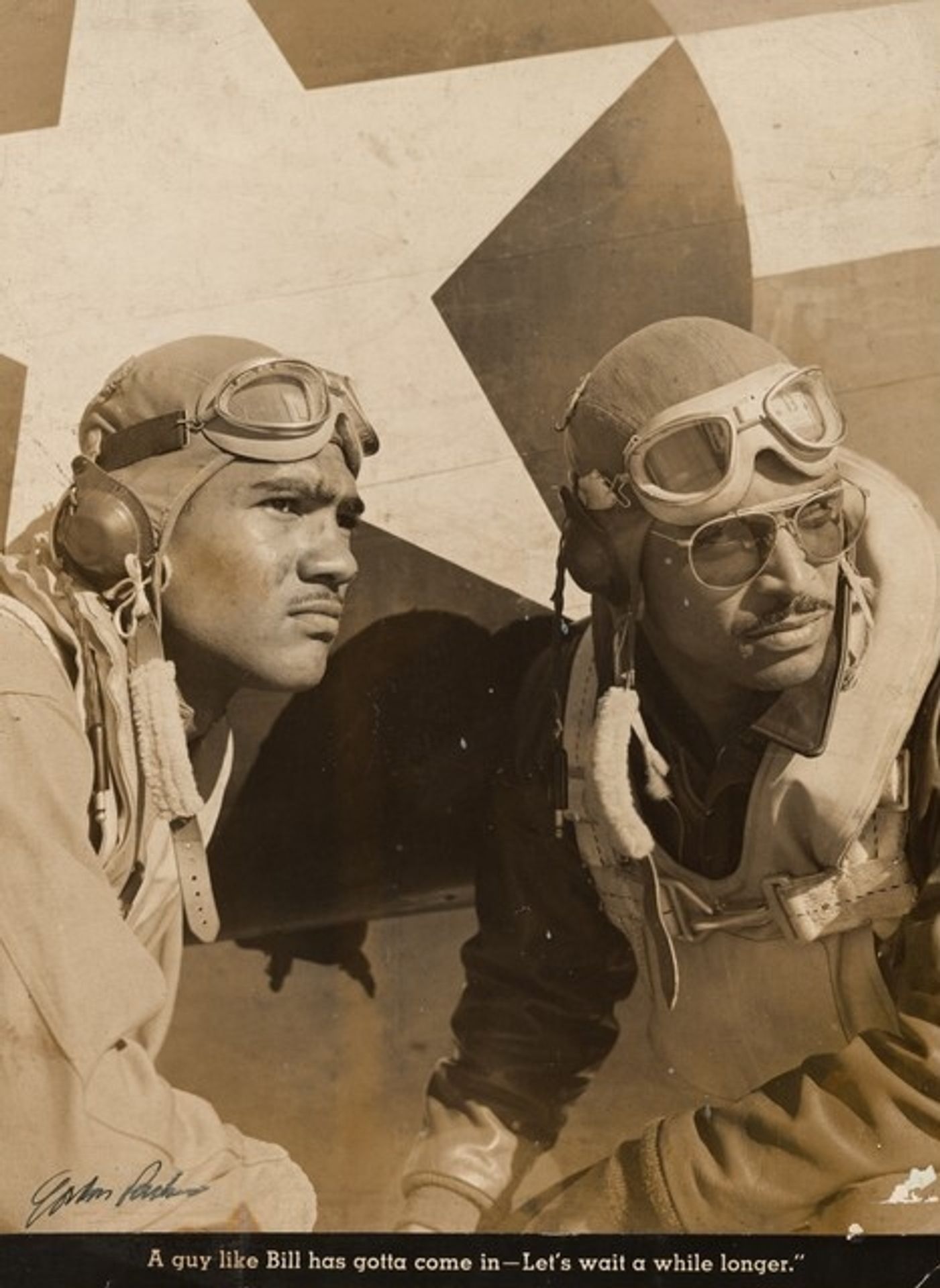 Lt. "Wild Bill" William Walker and Lt. George Knox 332nd Fighter Group, Selfridge Field, Michigan ("A guy like Bill has got to come in—Let's wait a while longer.") by Gordon Parks