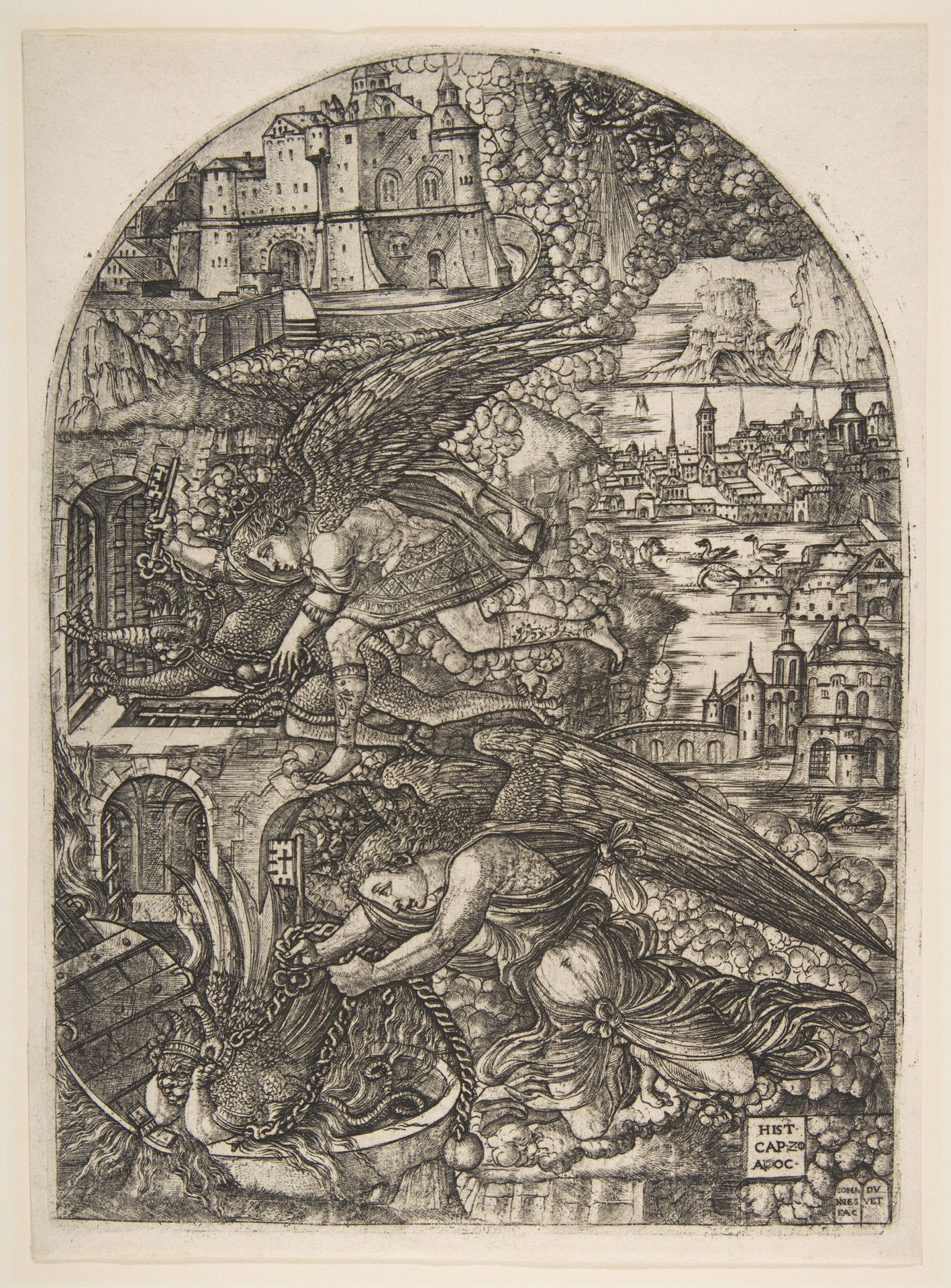 Satan bound for a Thousand Years, from the Apocalypse by Jean Duvet