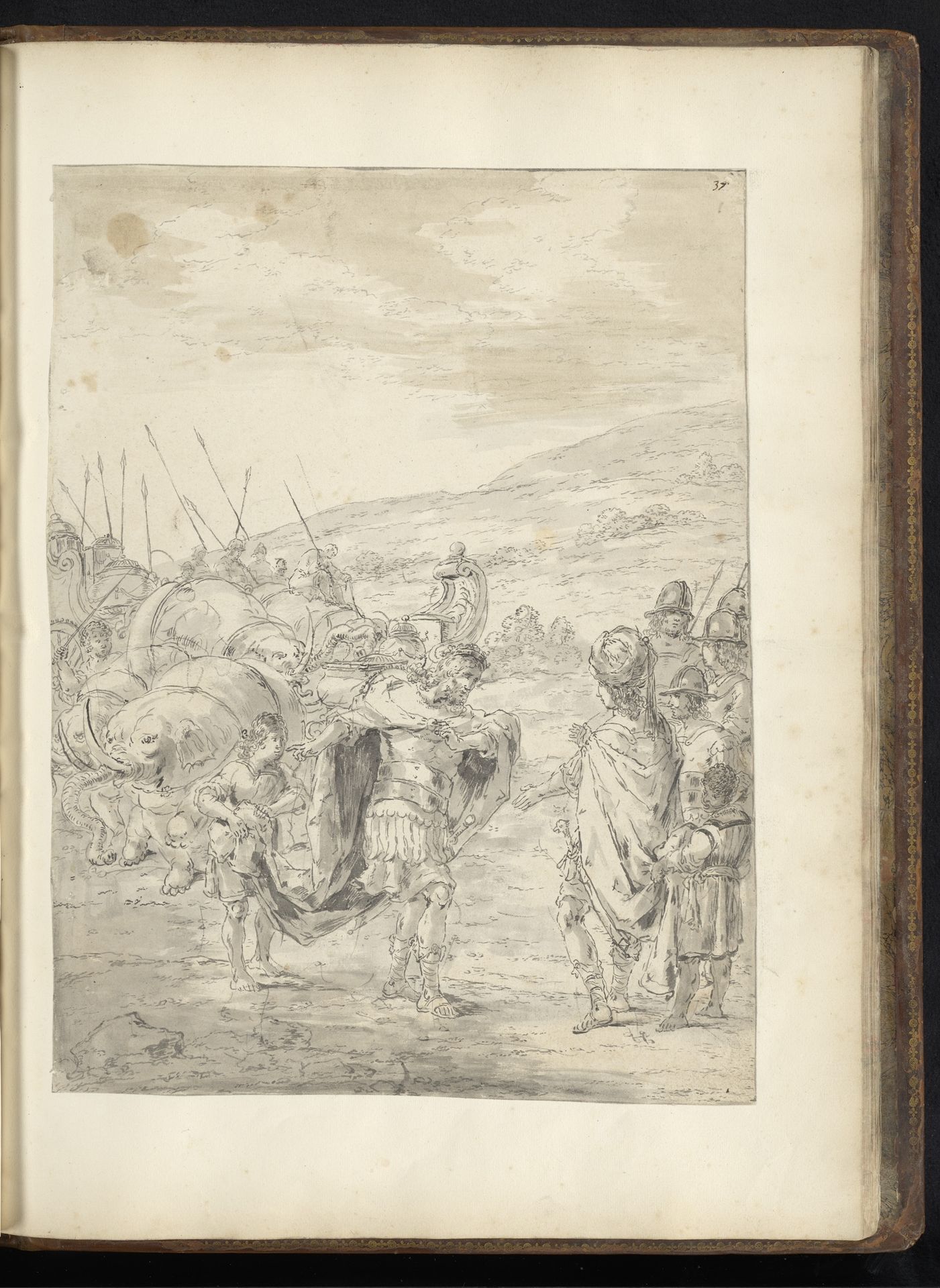 Alexander de Grote ontmoet koning Taxiles by Leonaert Bramer