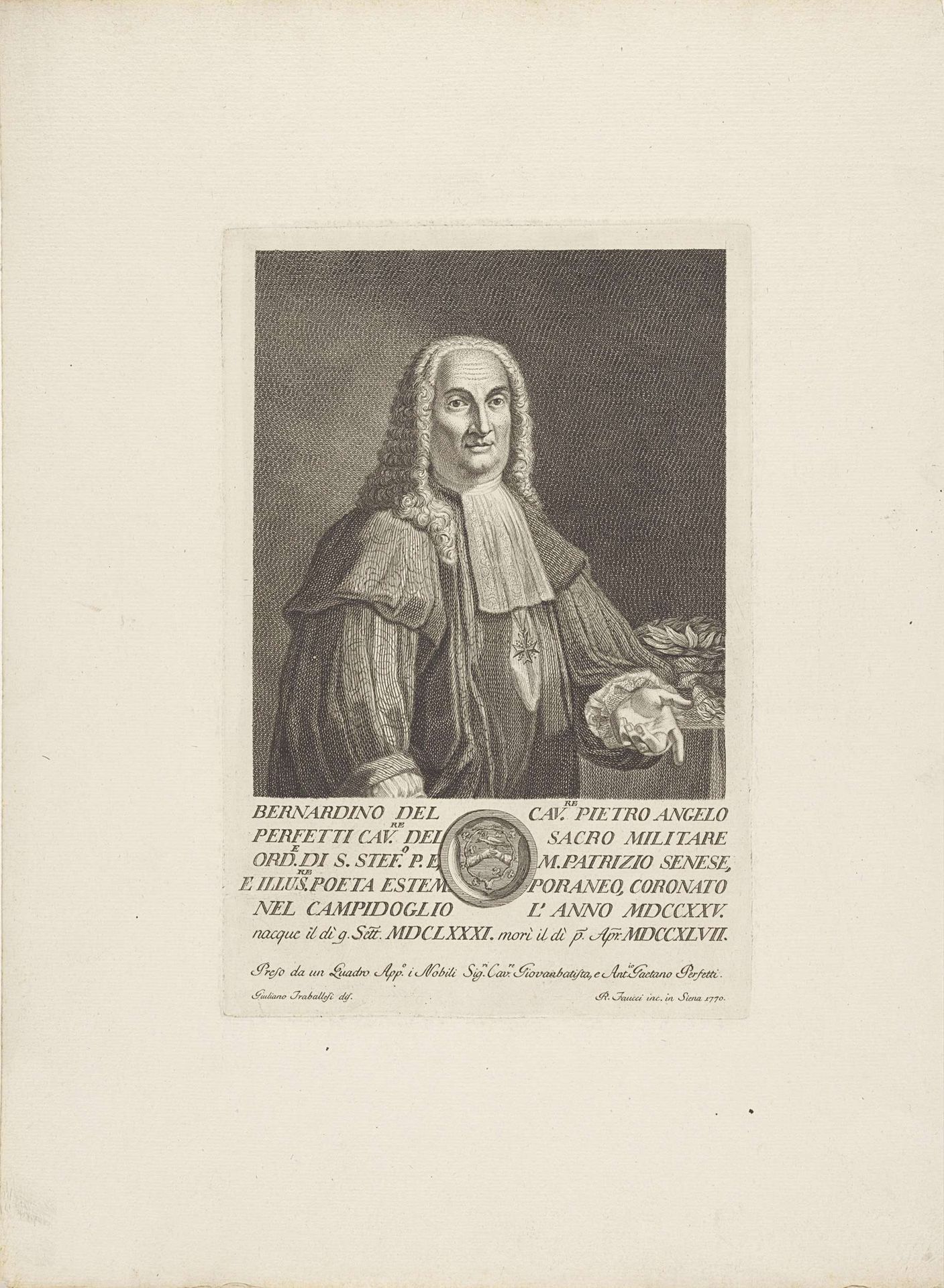 Portret van jurist en dichter Bernardino Perfetti by Raimondo Faucci