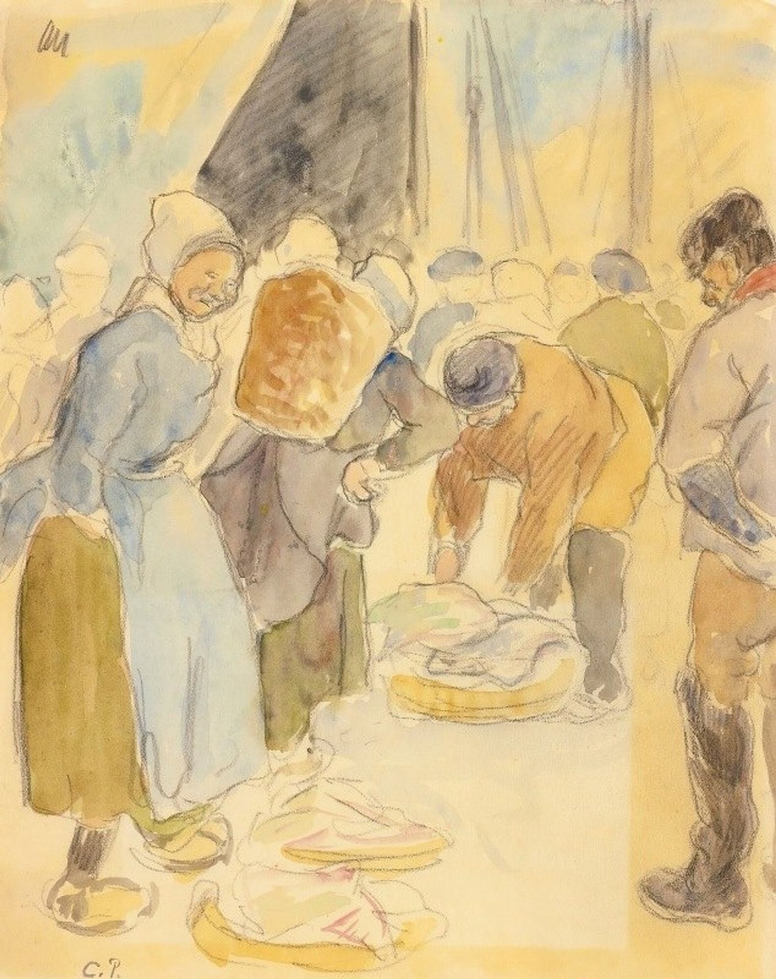 Marché Aux Poissons, Dieppe by Camille Pissarro