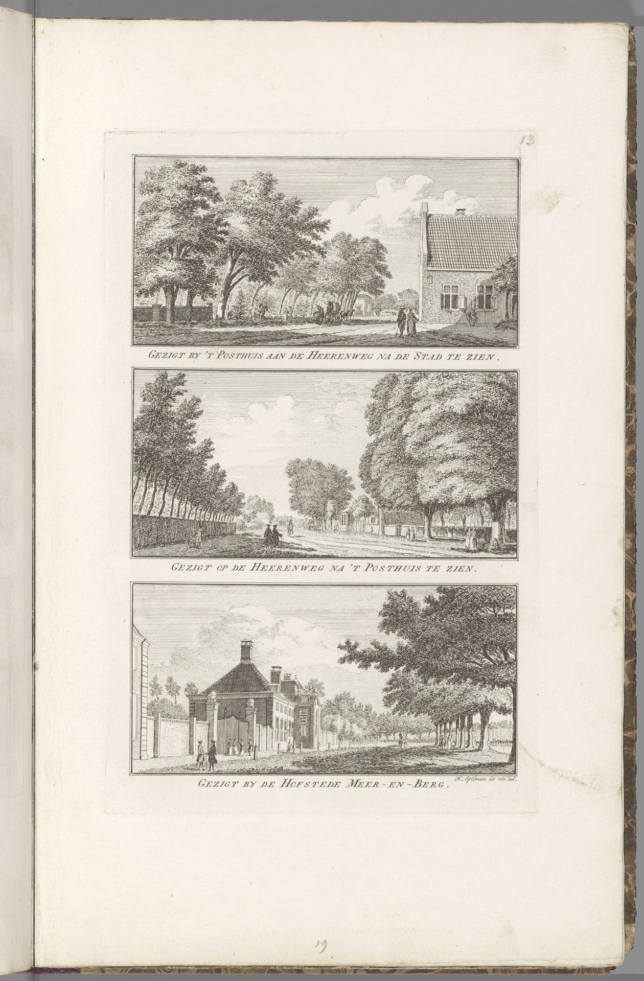 Gezichten op de Herenweg bij Heemstede by Hendrik Spilman
