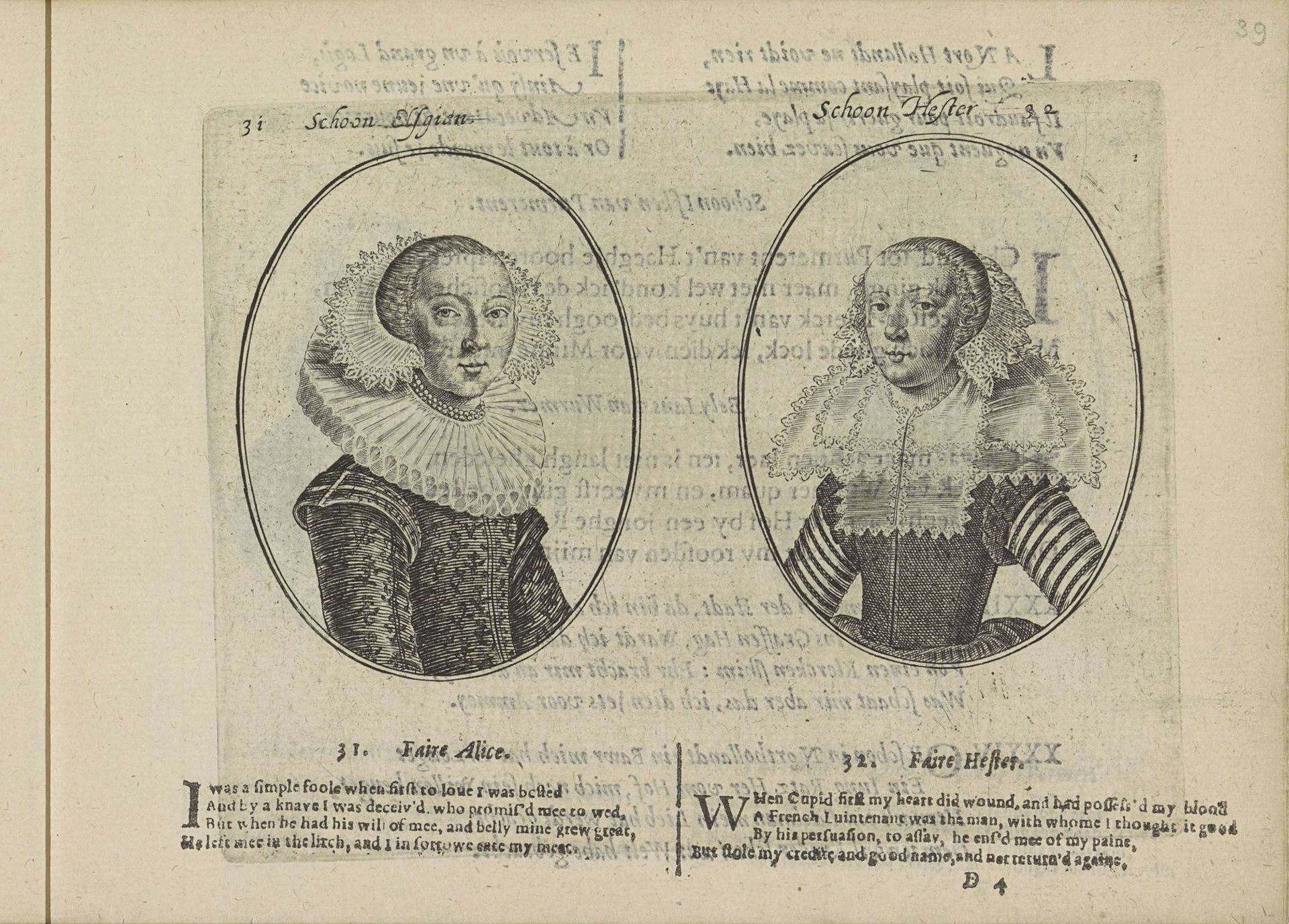 Portretten van de courtisanes genaamd Schone Elsje en Schone Hester by Crispijn van de (II) Passe