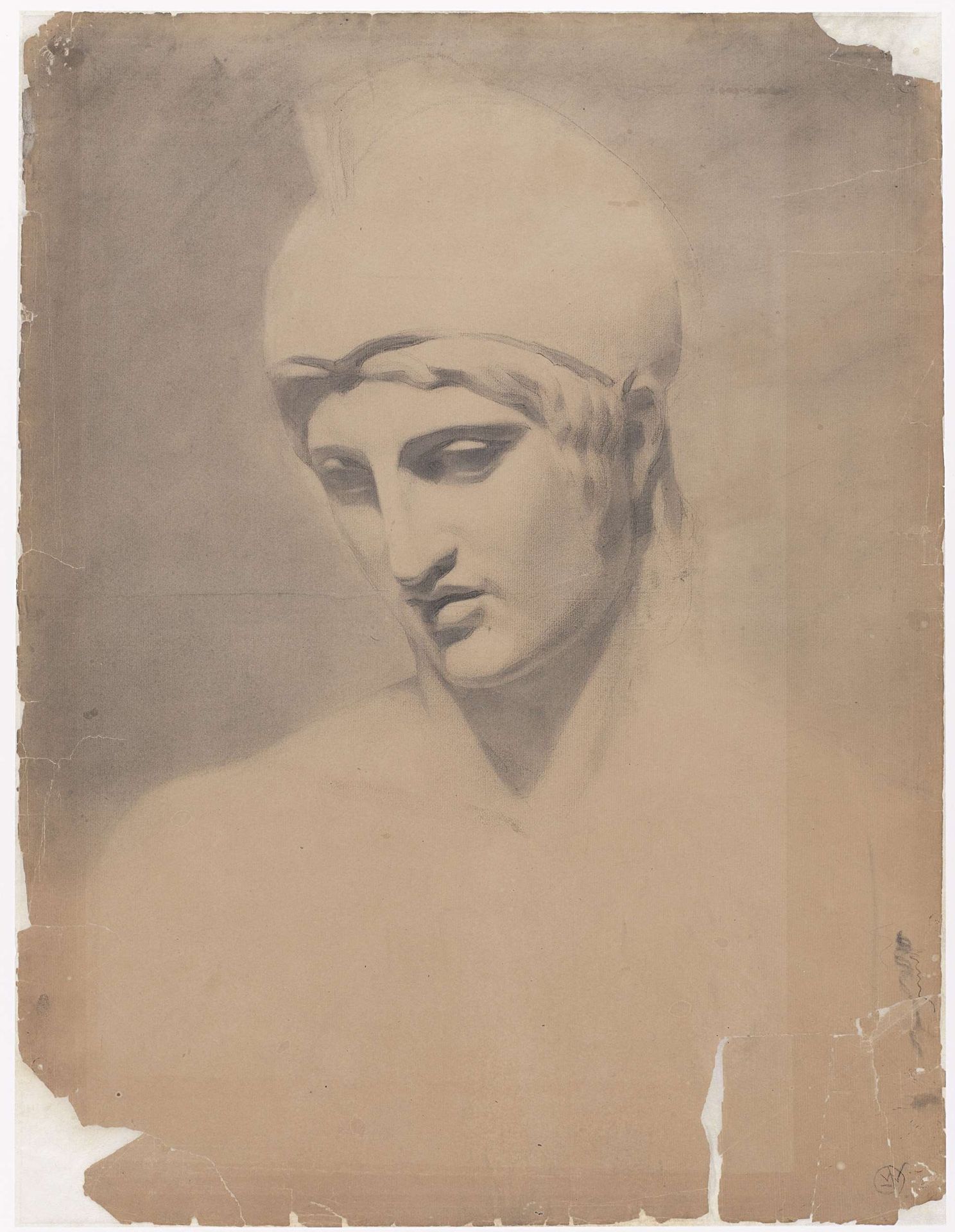 Academiestudie met gehelmde kop by Gerrit Willem Dijsselhof