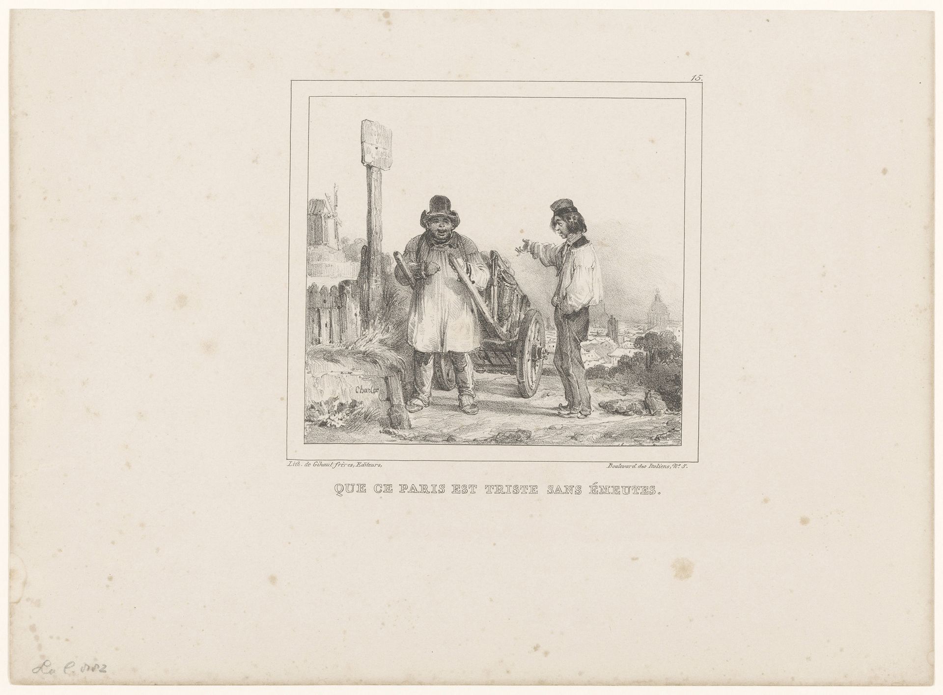 Arbeider en groenteboer met een kar by Nicolas Toussaint Charlet