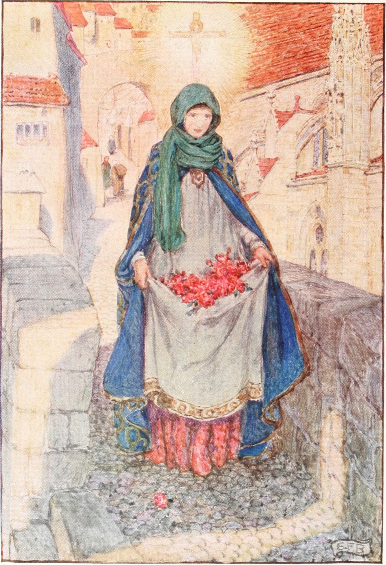 A Shower of Red and White Roses was Scattered over the Ground by Eleanor Fortescue-Brickdale