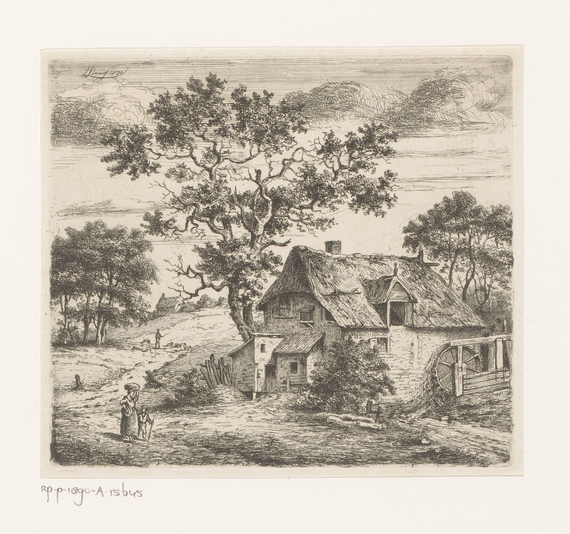 Watermolen in Tienen by Jean Théodore Joseph Linnig