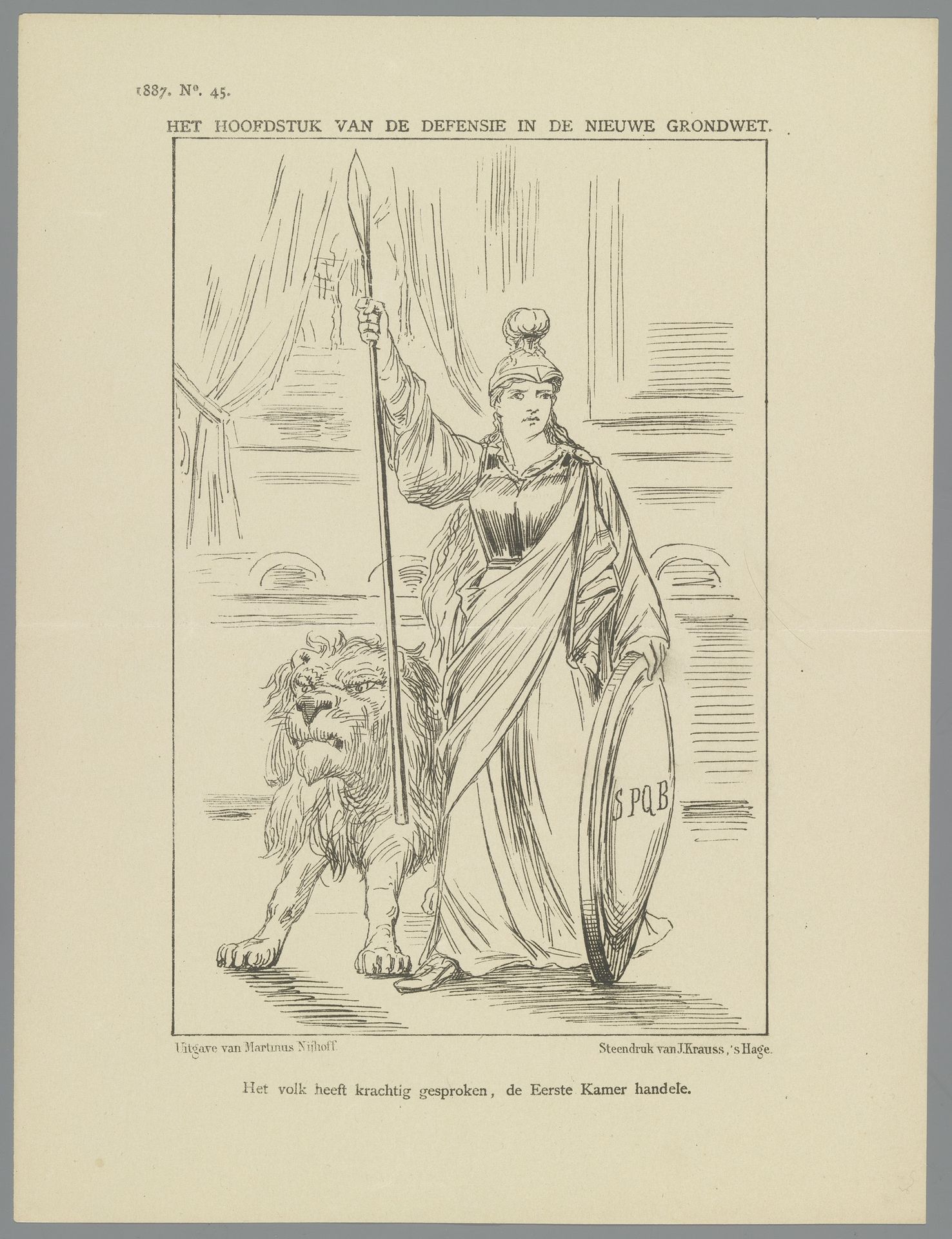 Spotprent over de grondwetsherziening, 1887 by Johan Michaël Schmidt Crans