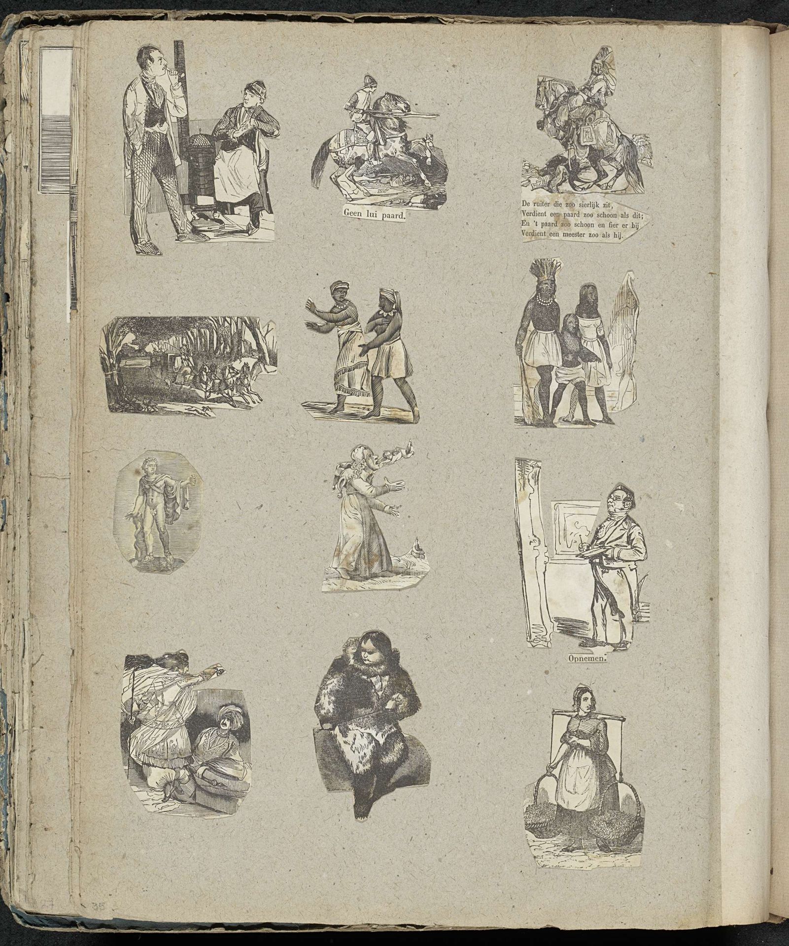 Albumblad met diverse voorstellingen by Alexander Cranendoncq
