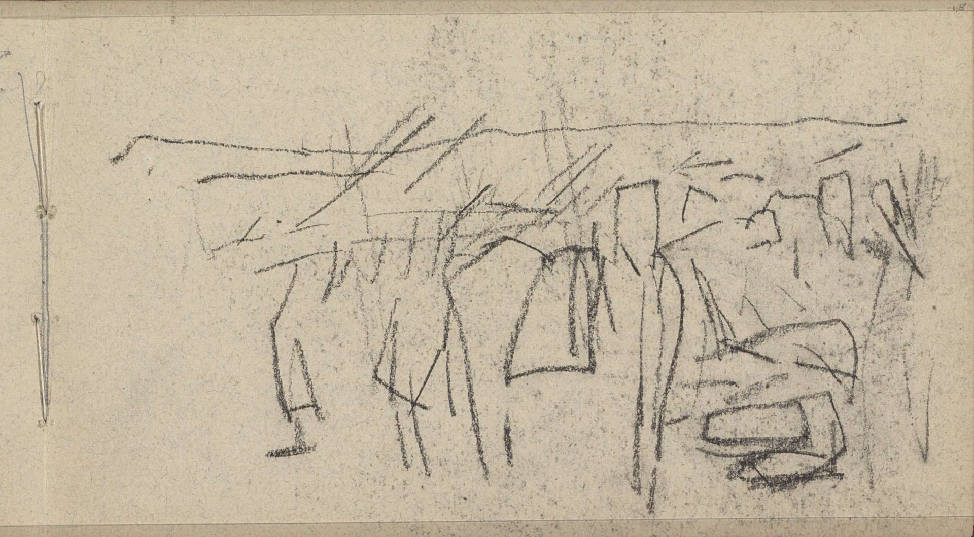 Studie, mogelijk van een landschap met paarden by George Hendrik Breitner