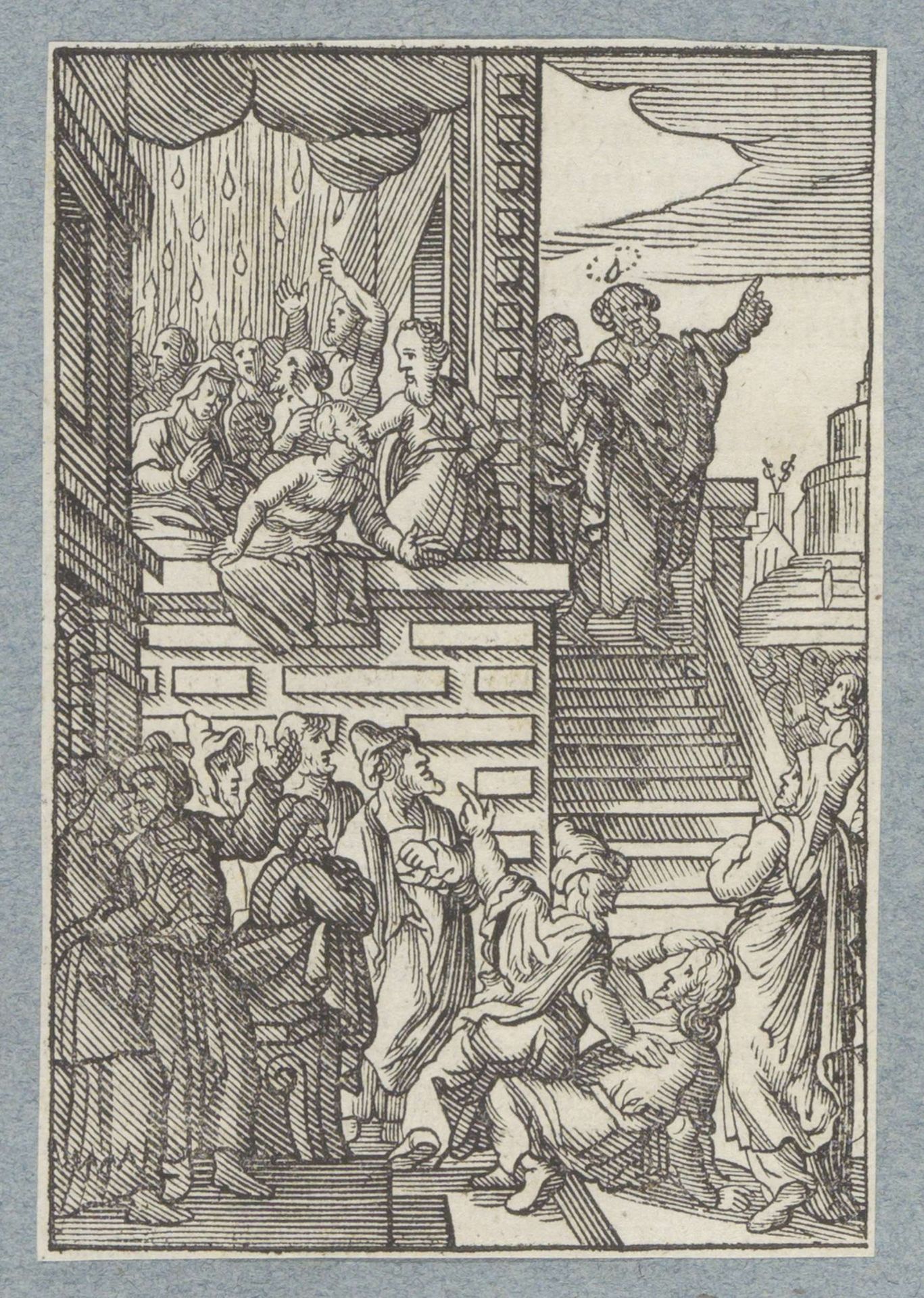 Petrus preekt in Jeruzalem by Christoffel van (II) Sichem