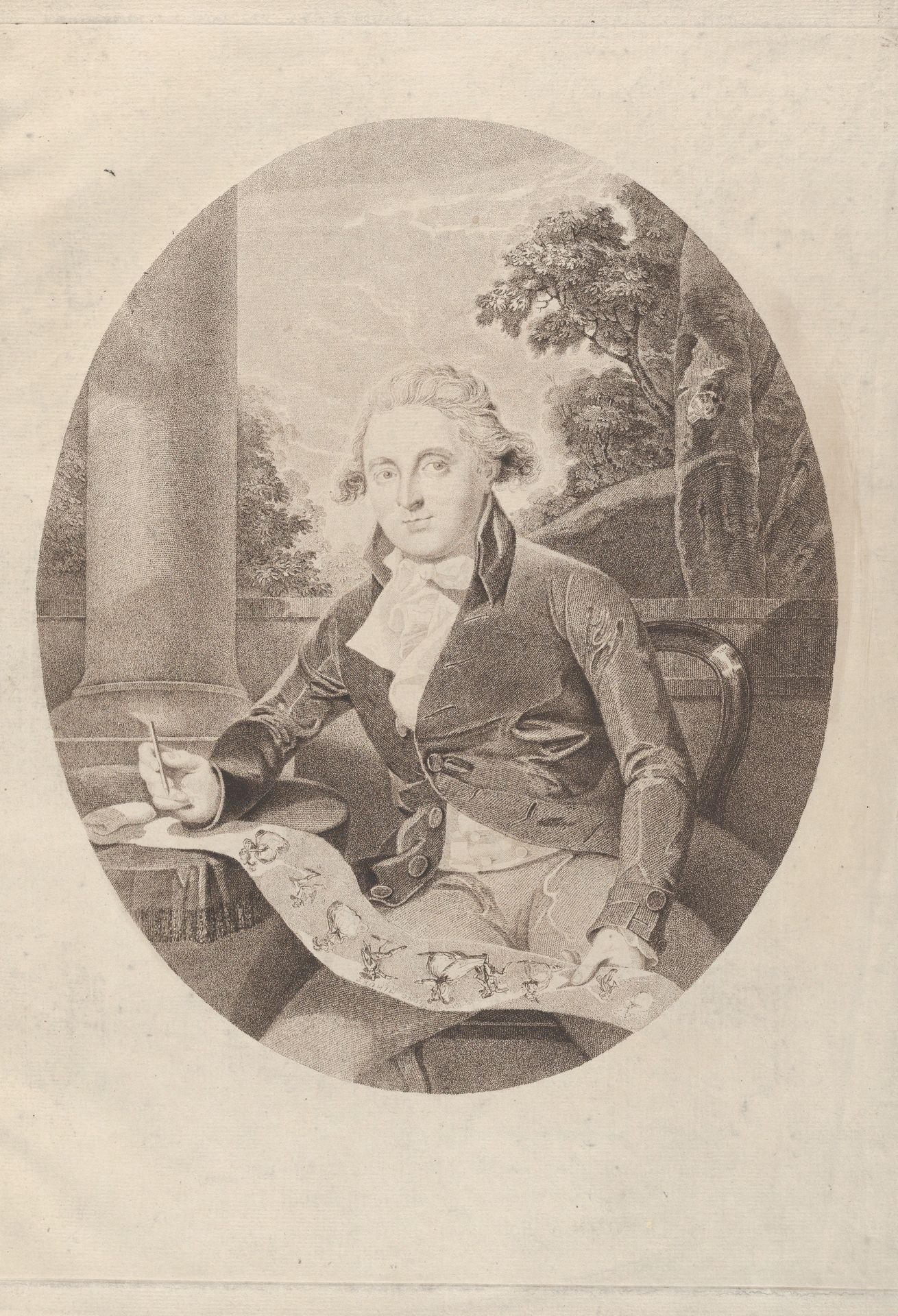 Henry William Bunbury Drawing his "Long Minuet" by Thomas Ryder I