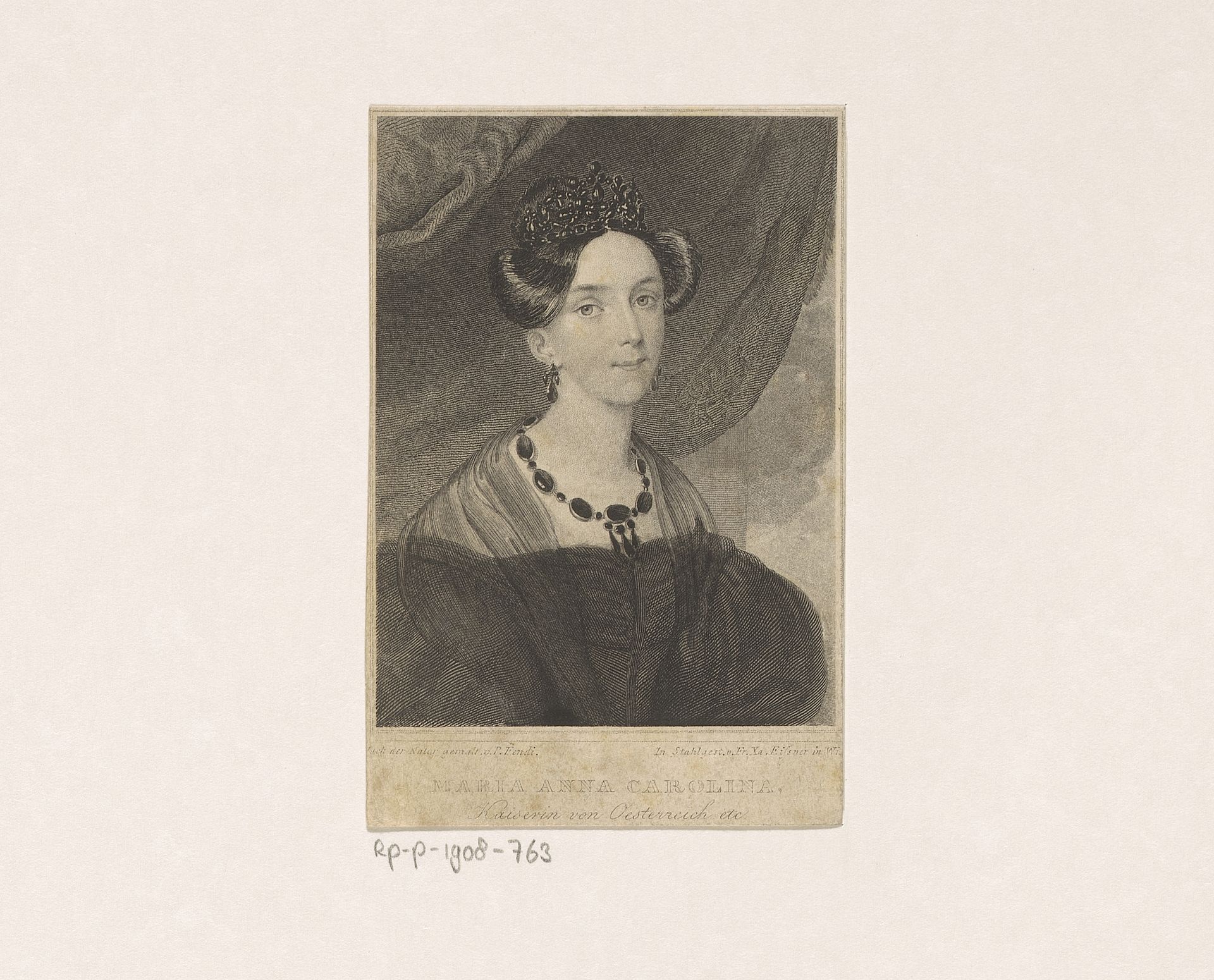 Portret van Maria Anna Carolina by Franz Xaver Eissner