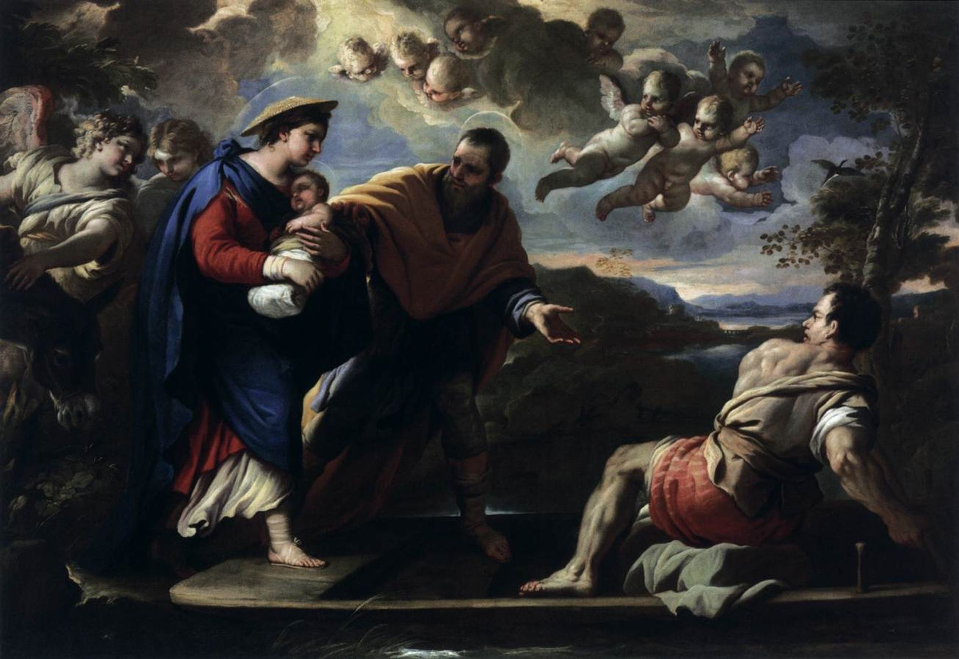 Flight into Egypt by Luca Giordano