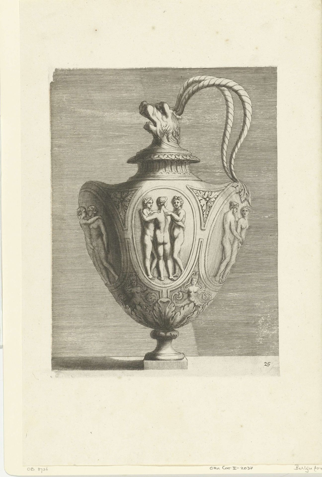 Schenkkan met leeuwenkop als tuit by Françoise Bouzonnet