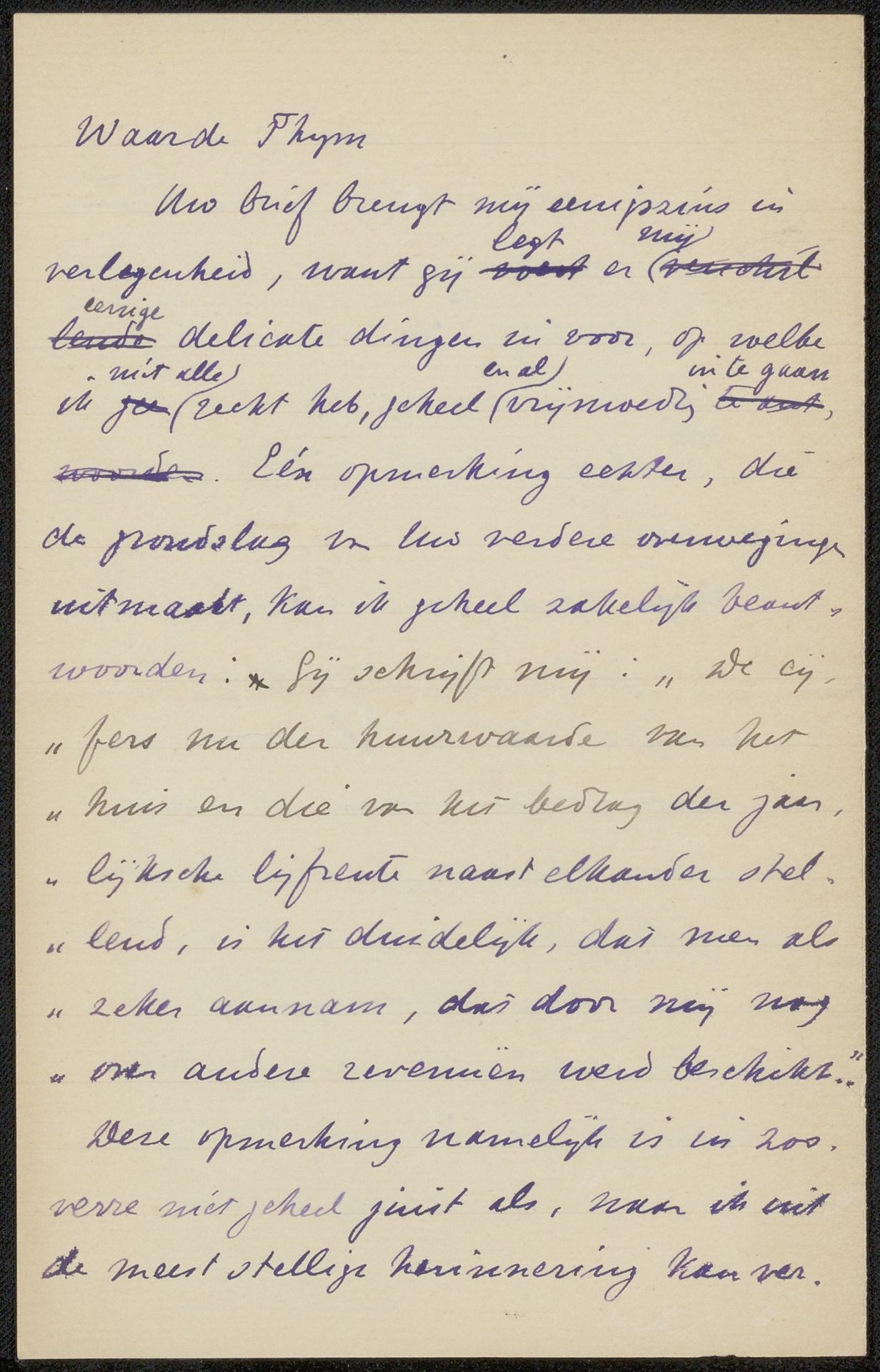 Brief aan Lodewijk van Deyssel by Jan Veth