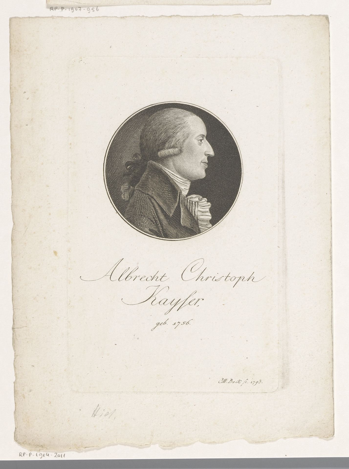 Portret van Albrecht Christoph Kayser by Christoph-Wilhelm Bock