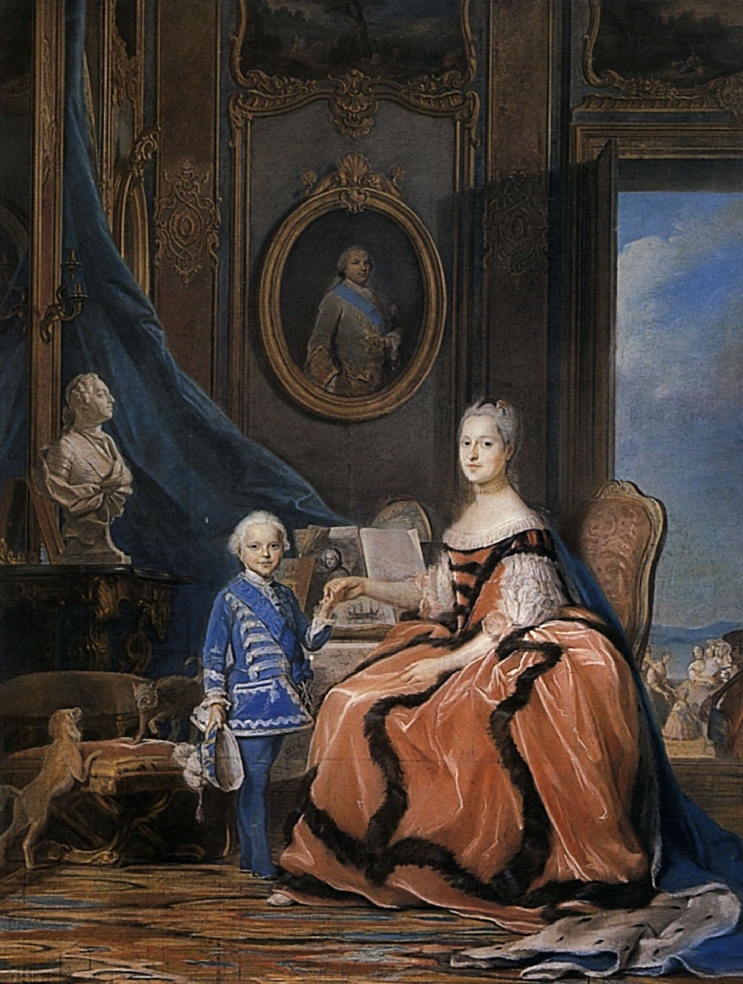 Marie Josephe of Saxony, Dauphine and a son by Maurice Quentin de La Tour