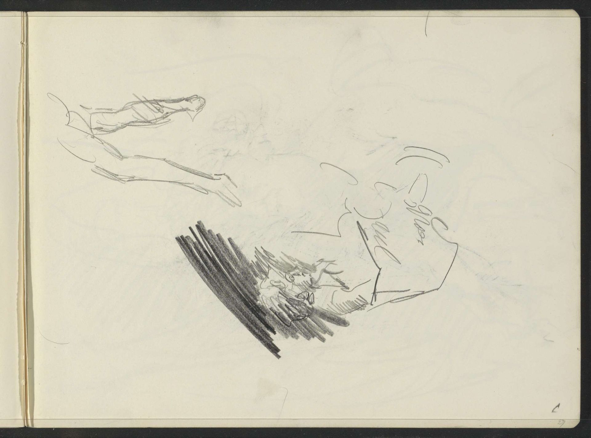 Studieblad met benen en een zittende vrouw by Isaac Israels