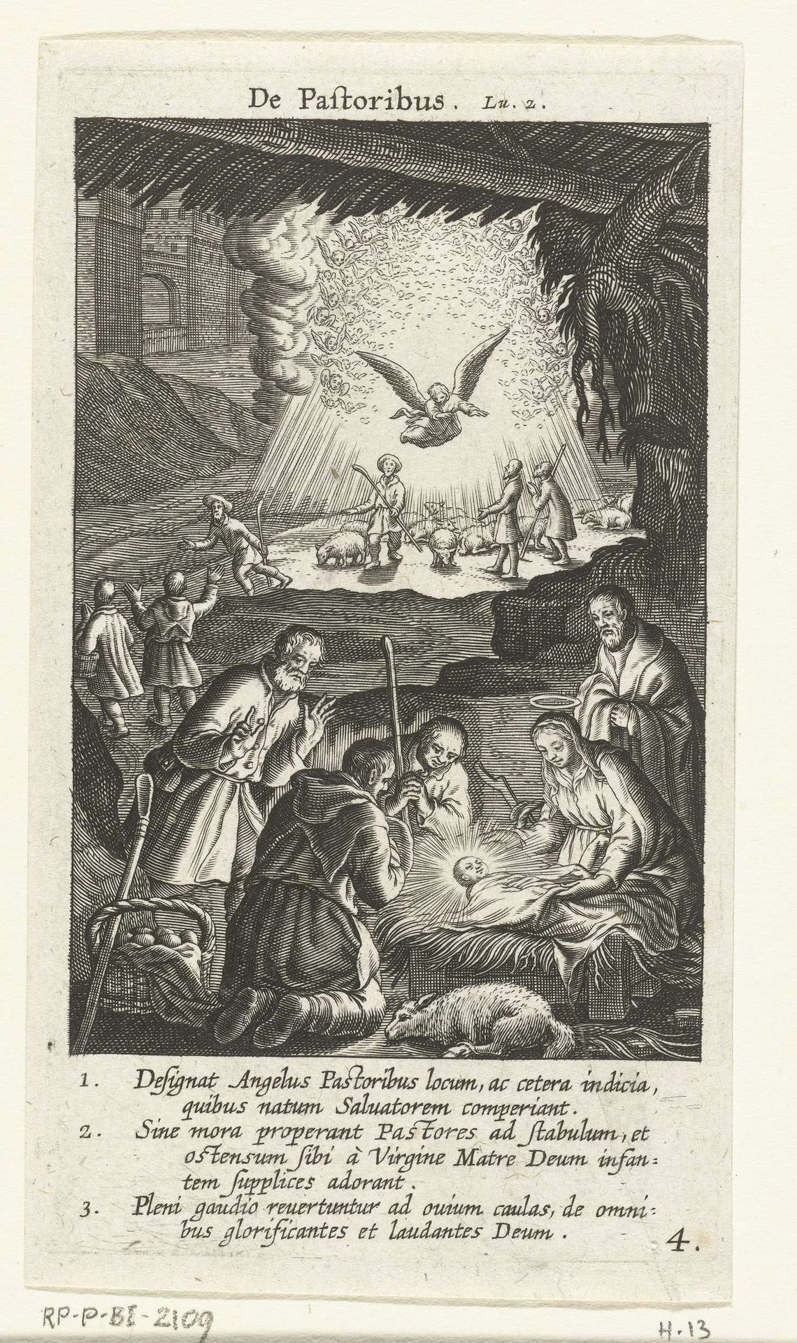 Aanbidding der herders by Boëtius Adamsz. Bolswert