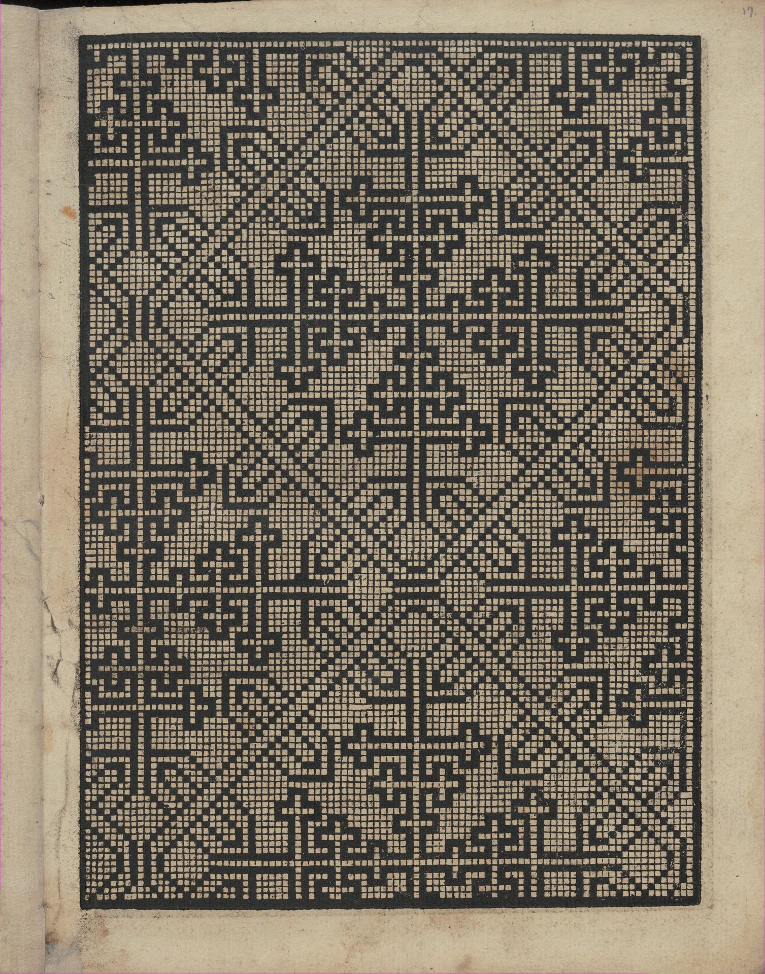 Libbretto nouellamete composto per maestro Domenico da Sera...lauorare di ogni sorte di punti, page 17 (recto) by Domenico da Sera