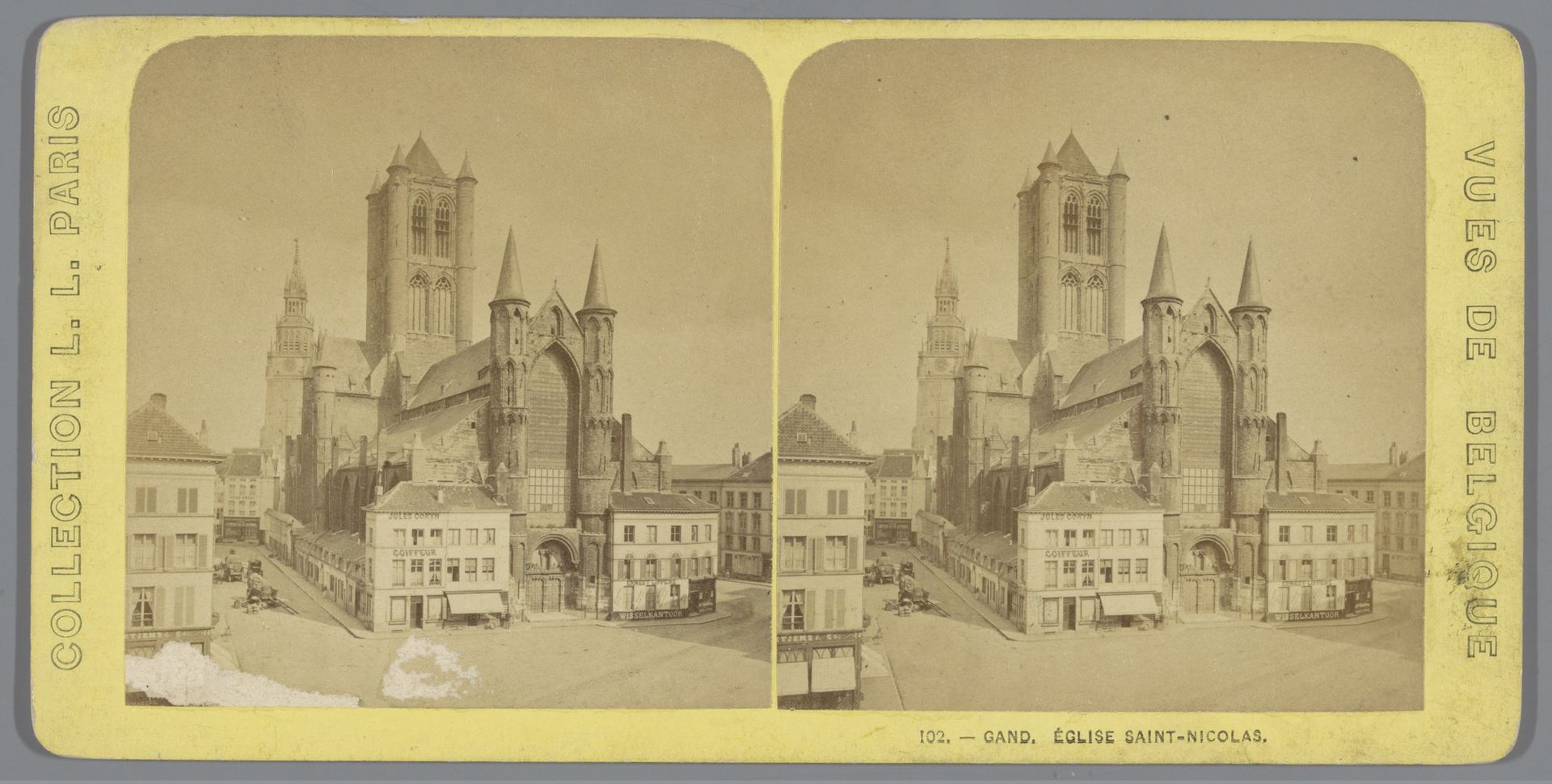 Gezicht op de Sint-Niklaaskerk in Gent by Anonymous