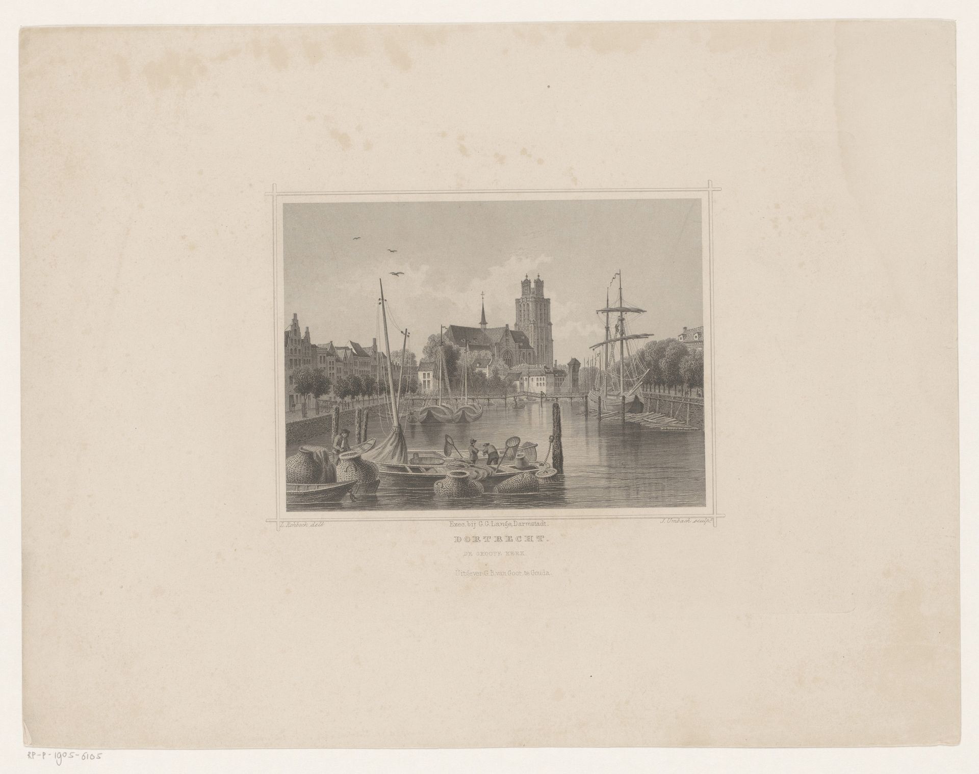 Gezicht op Dordrecht by Julius Umbach