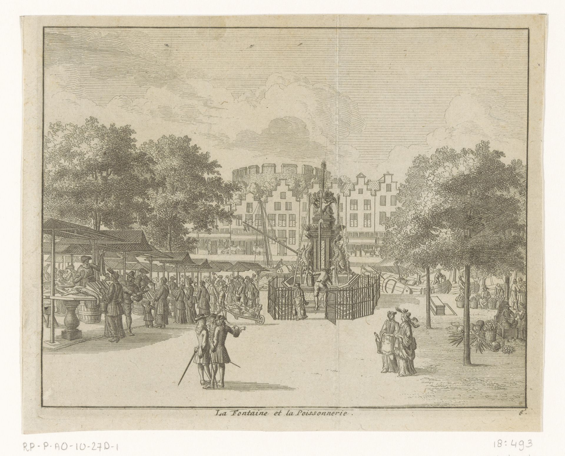 Gezicht op de Vismarkt te Leiden by Anonymous