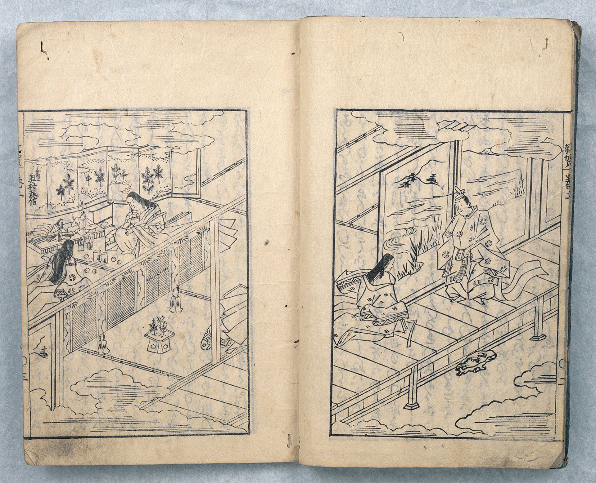 Red and White Tale of Genji by Okumura Masanobu