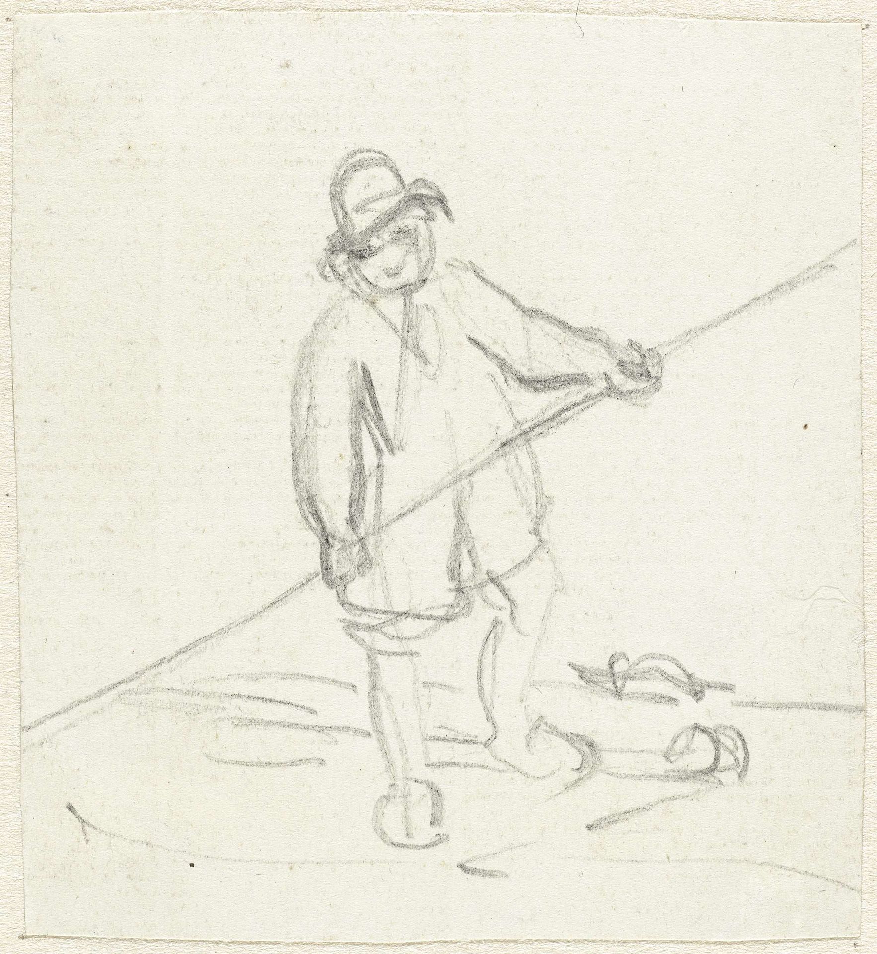 Schets van een bomende man by Simon Andreas Krausz