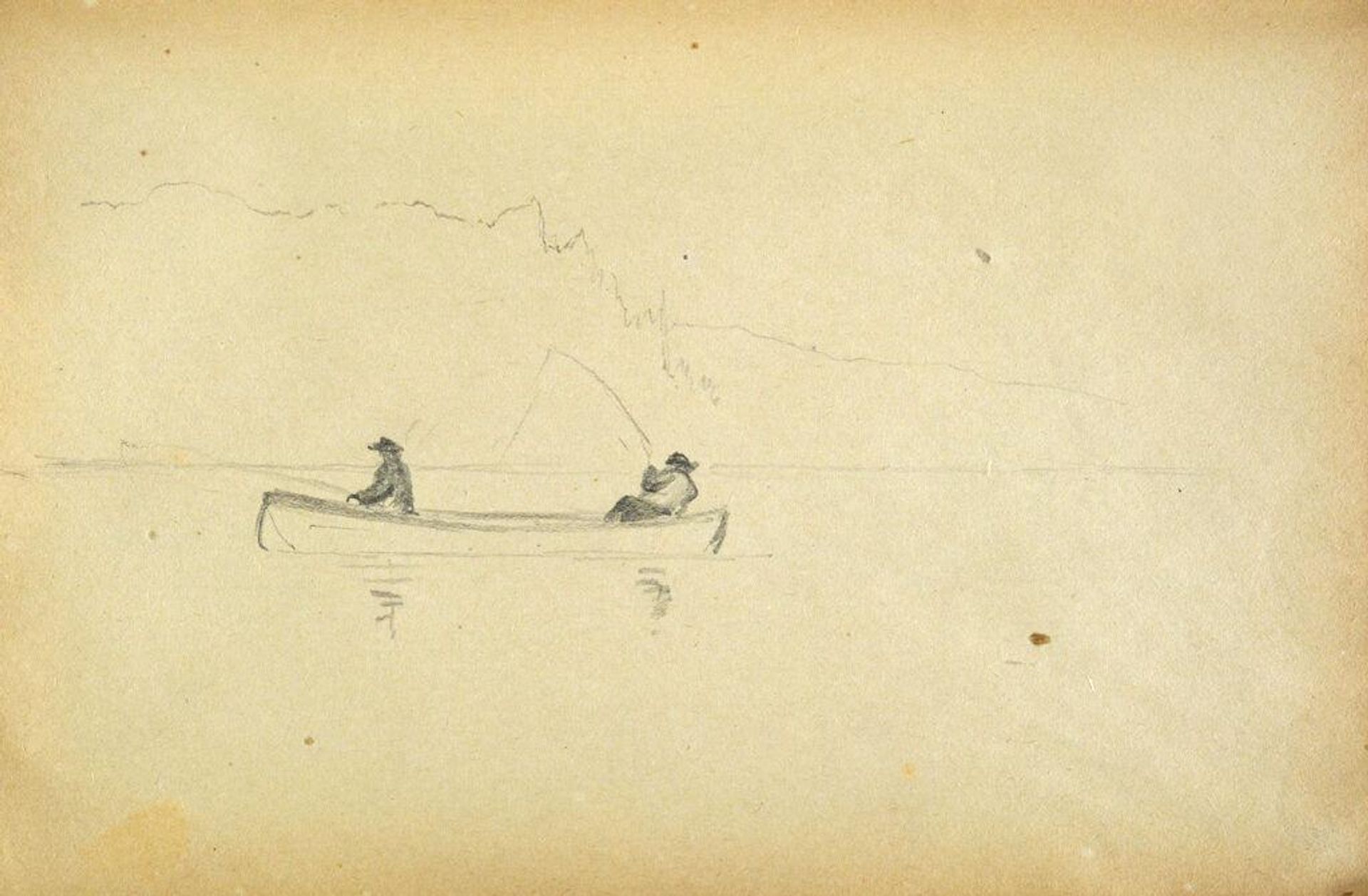 Men Fishing from a Rowboat by Benjamin Champney