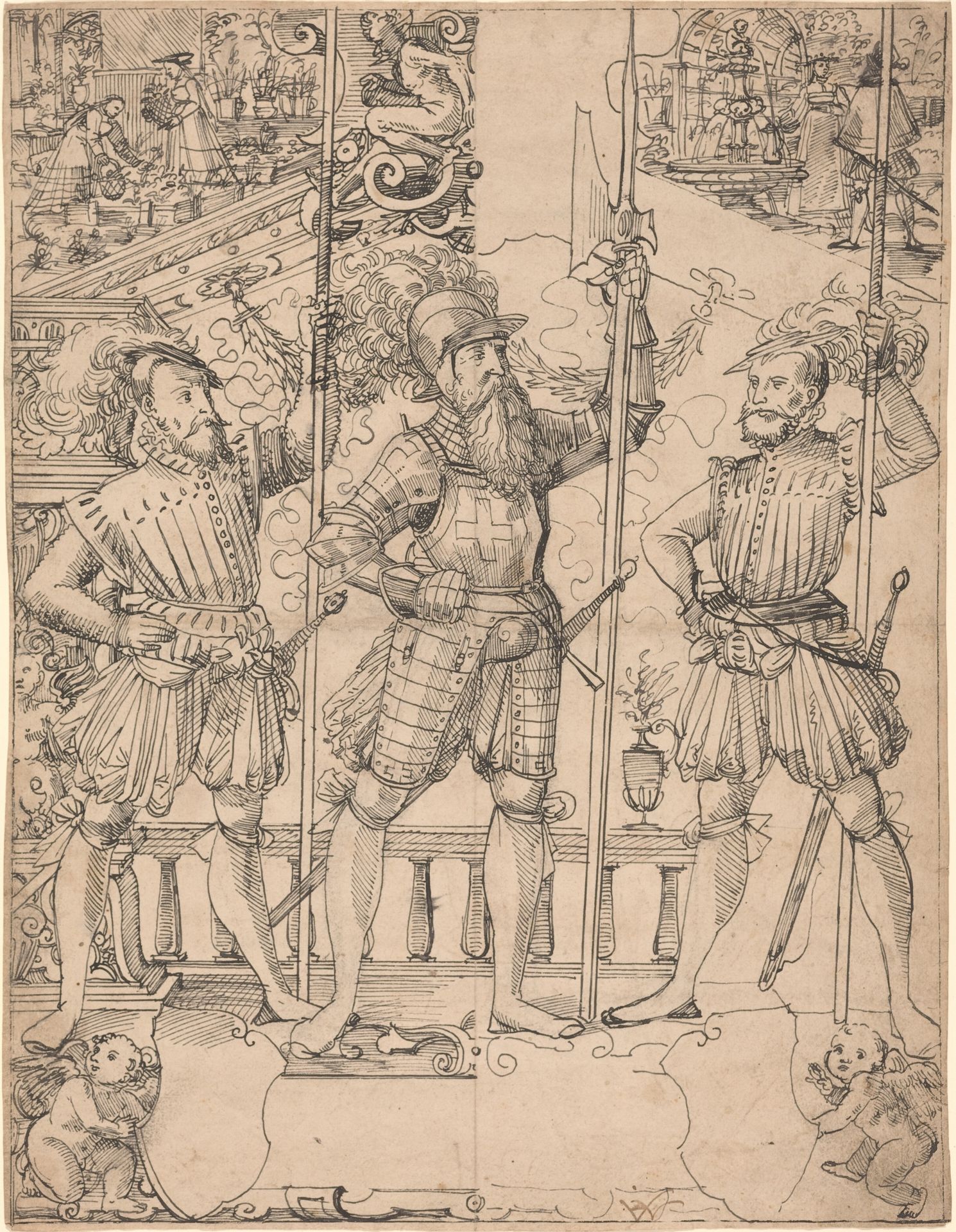 Halberdier and Two Pikemen by Hans Jakob Plepp