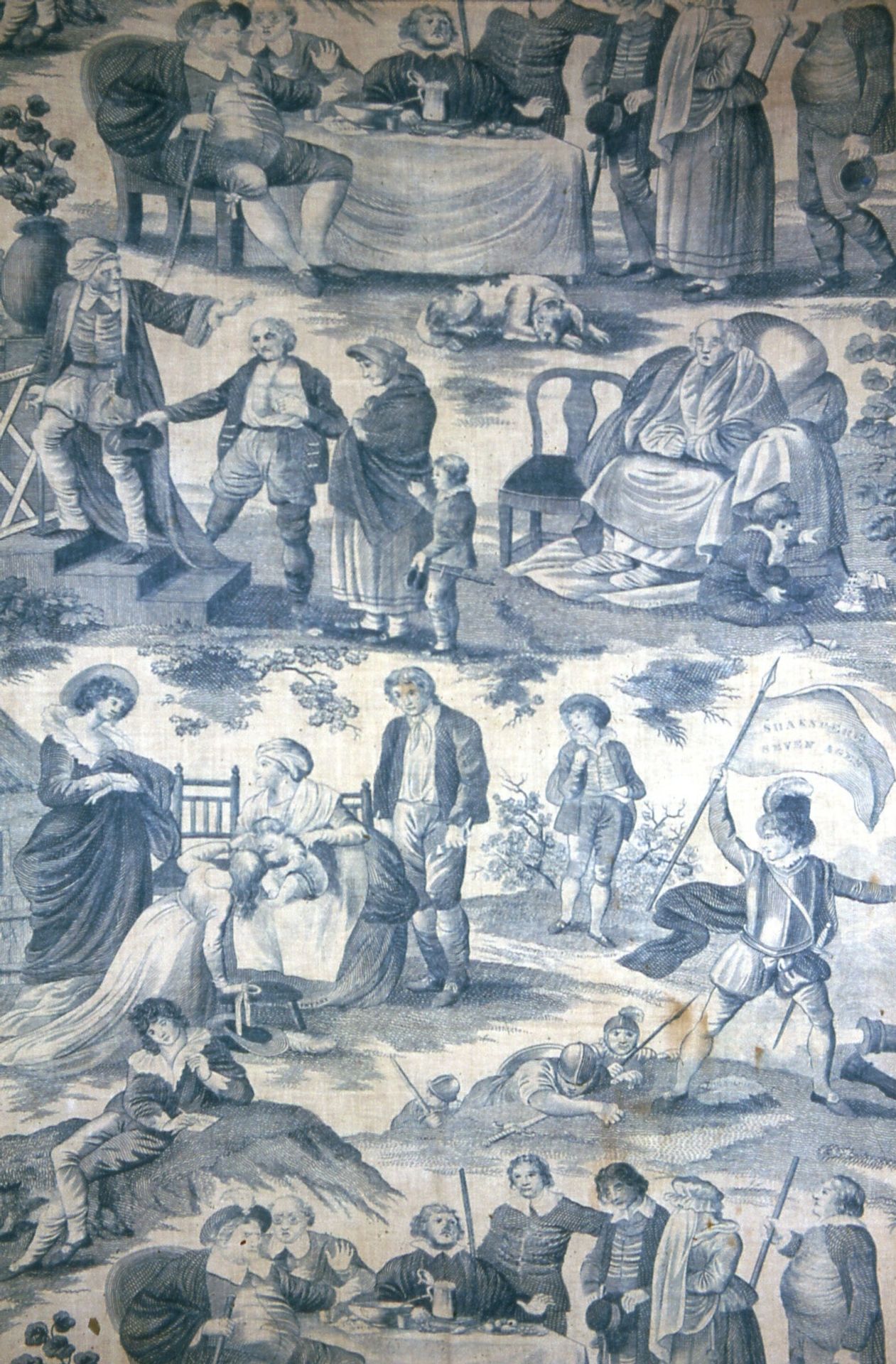 Shakespeare's Seven Ages (of Man) (Furnishing Fabric) by Robert Smirke