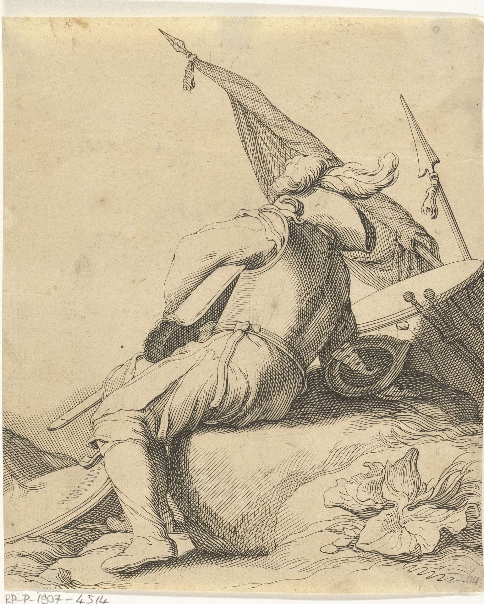 Rustende soldaat by Frederick Bloemaert