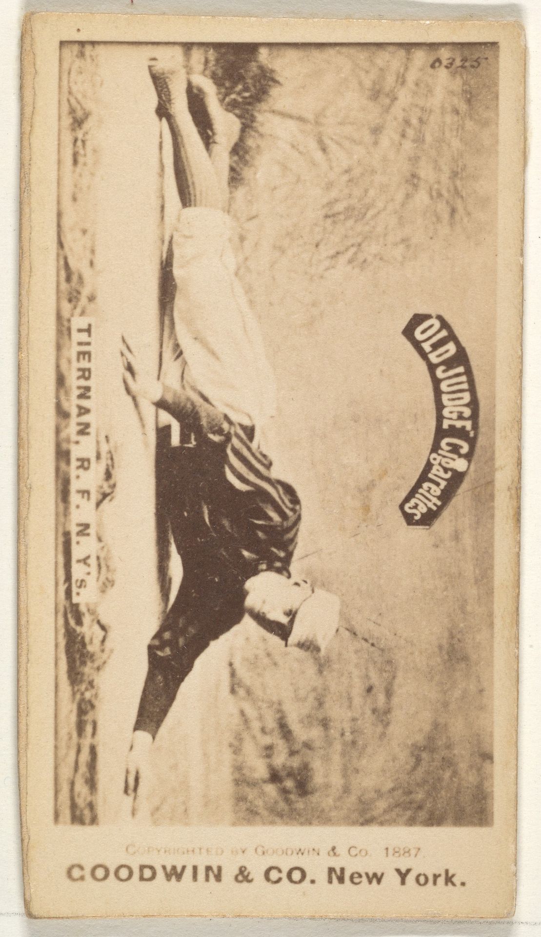 Michael "Silent Mike" Joseph Tiernan, Right Field, New York, from the Old Judge series (N172) for Old Judge Cigarettes by Goodwin & Company