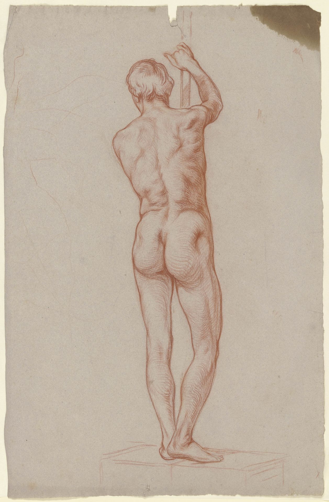 Standing male nude by Otto Scholderer