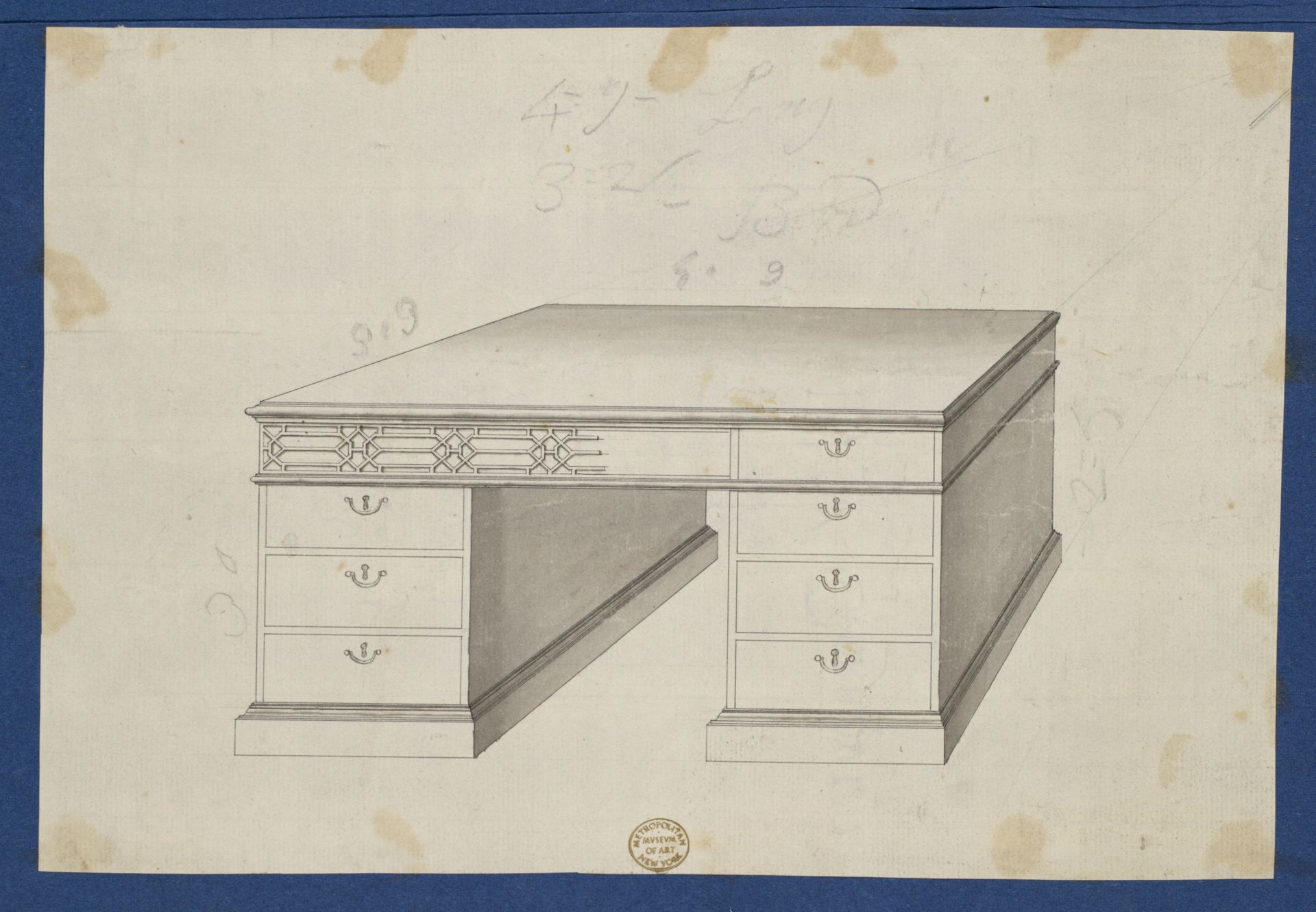 Library Table, from Chippendale Drawings, Vol. II by Thomas Chippendale