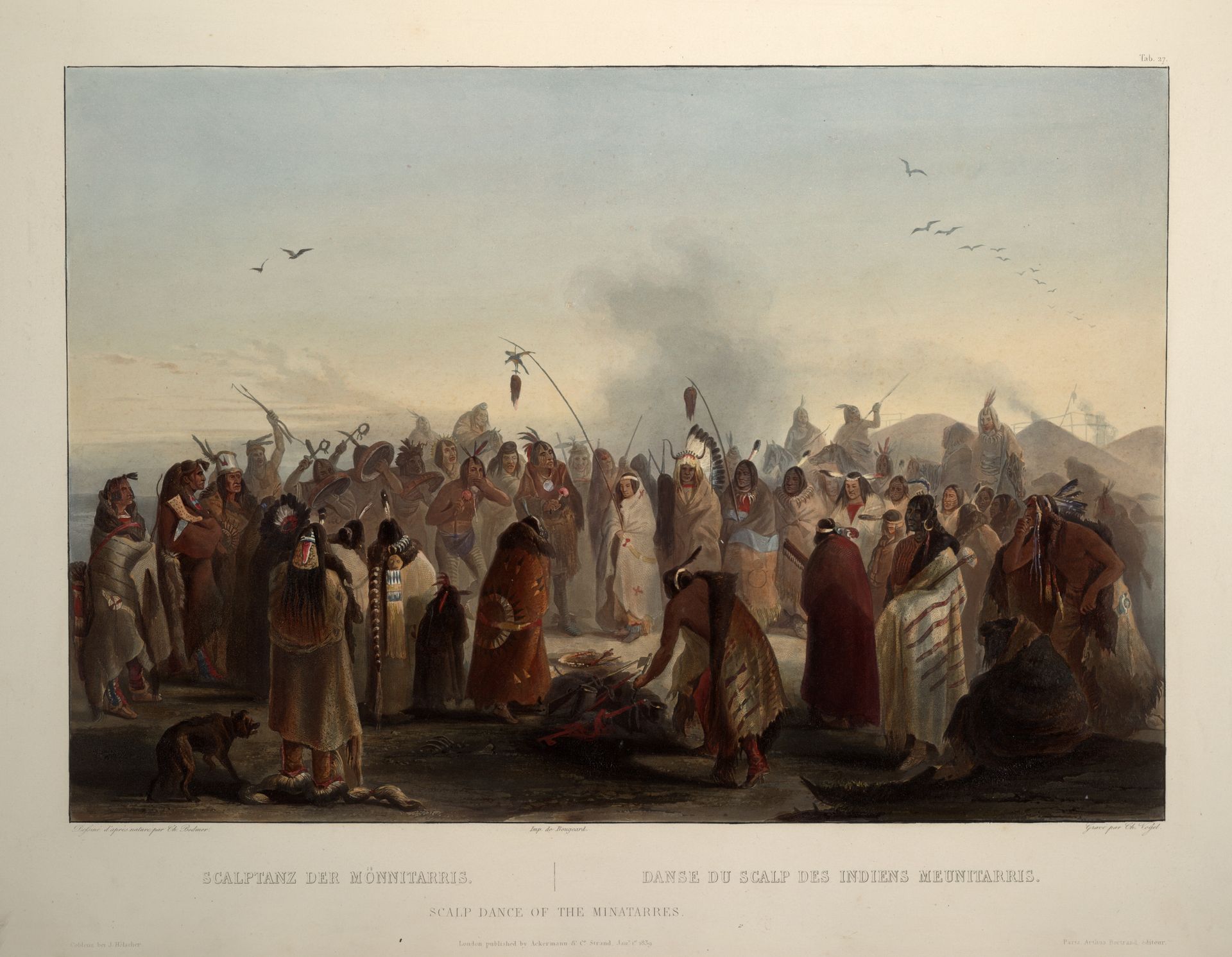 Scalp dance of the Minatarres by Karl Bodmer