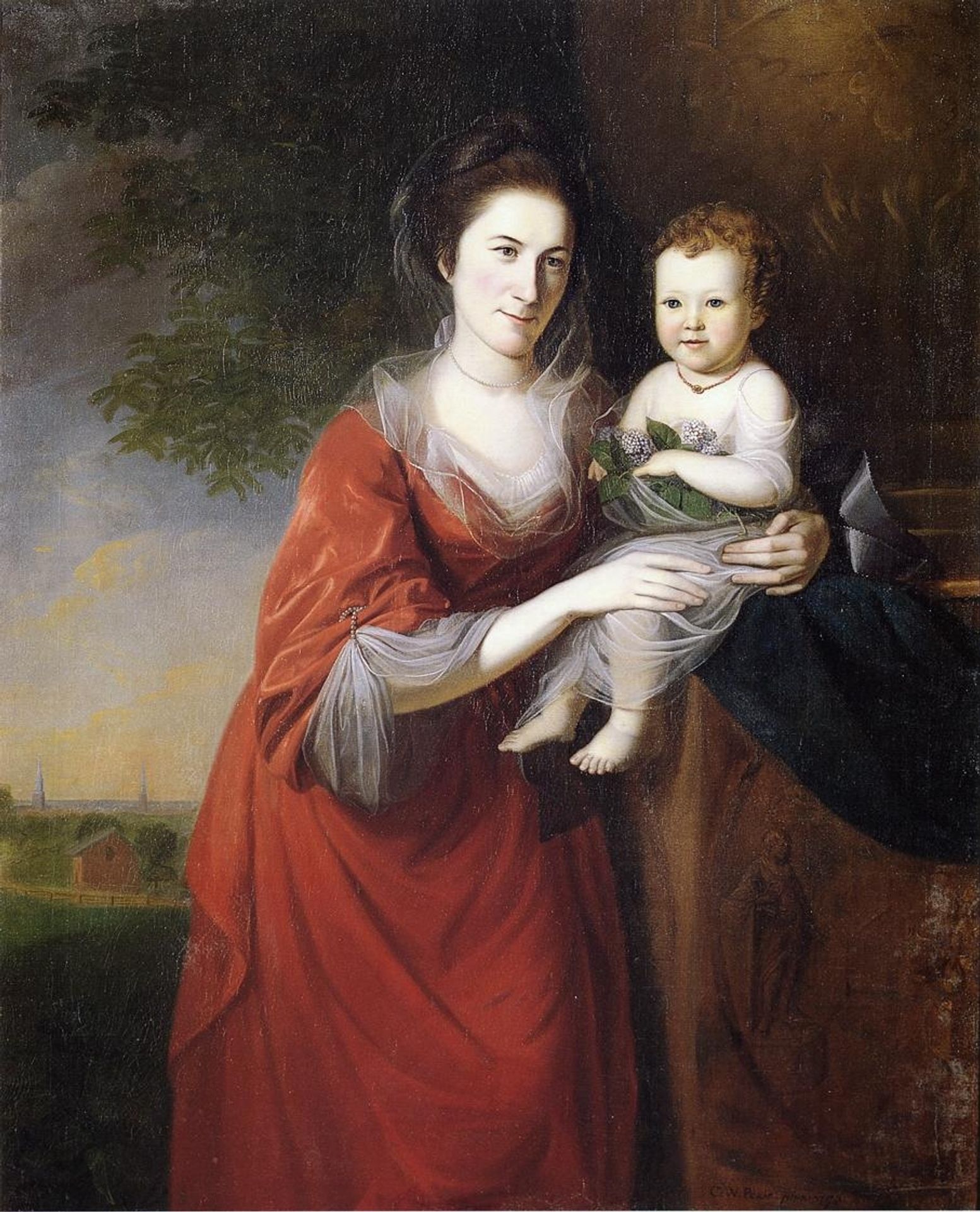 Mrs. John Dickenson and Her Daughter by Charles Willson Peale