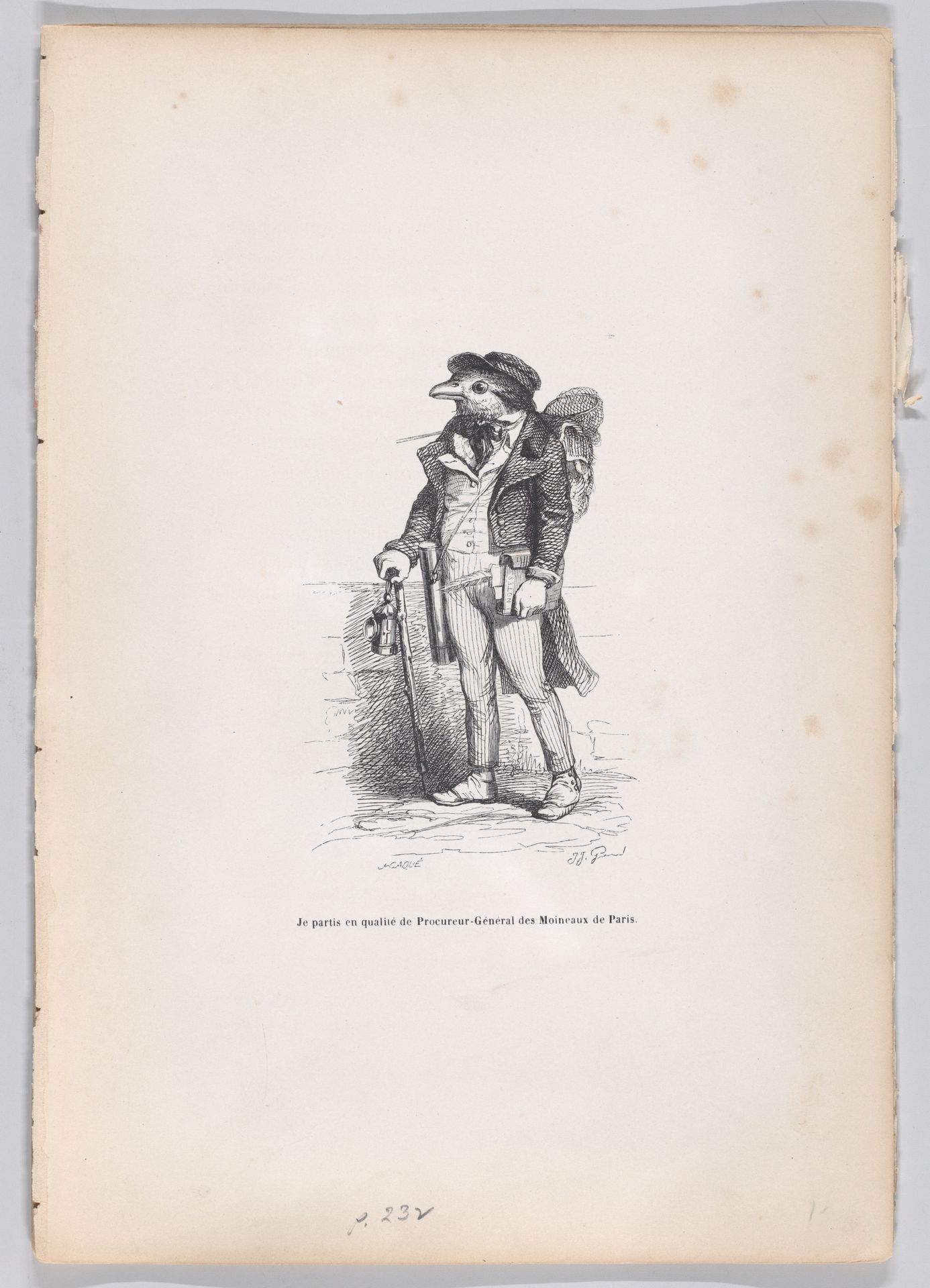 "I left as the Attorney-General of Moinraux in Paris" from Scenes from the Private and Public Life of Animals by J. J. Grandville