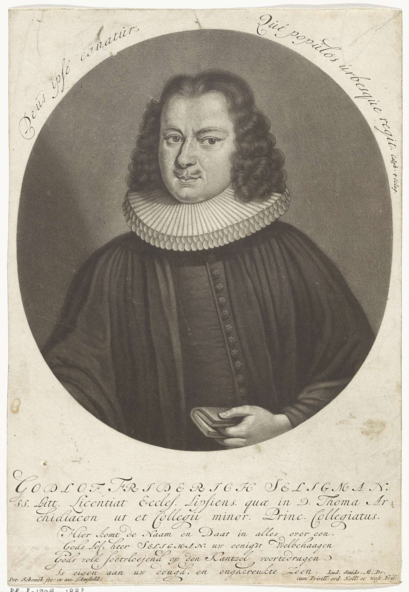 Portret van de predikant Gottlob Friedrich Seligmann by Pieter Schenk