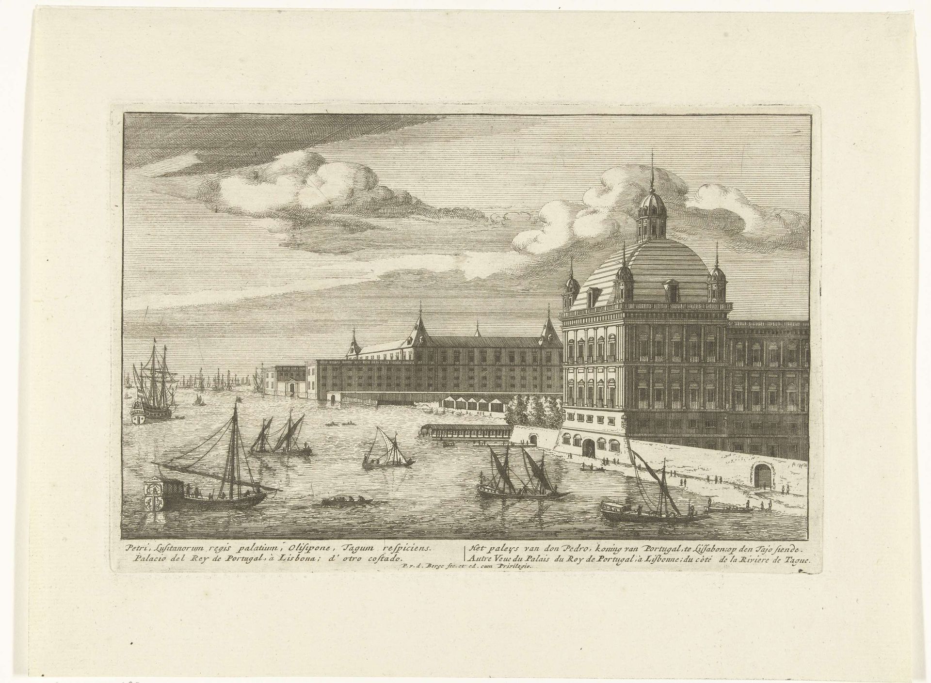 Gezicht op het Koninklijk Paleis te Lissabon by Pieter van den Berge